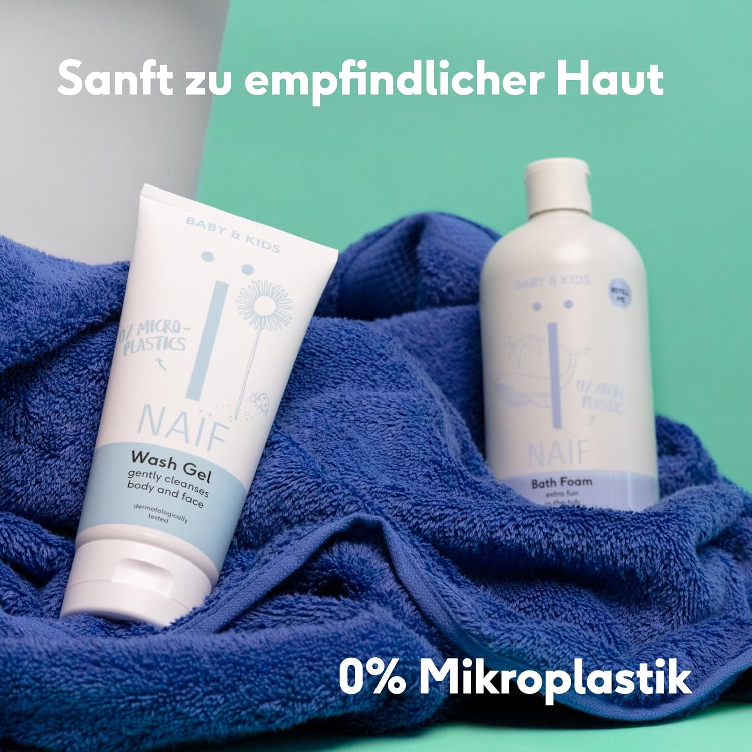 Thumbnail 4 de Naïf Pflegender Badeschaum mit Baumwollsamenöl – veganer Baby-Badeschaum, 500 ml