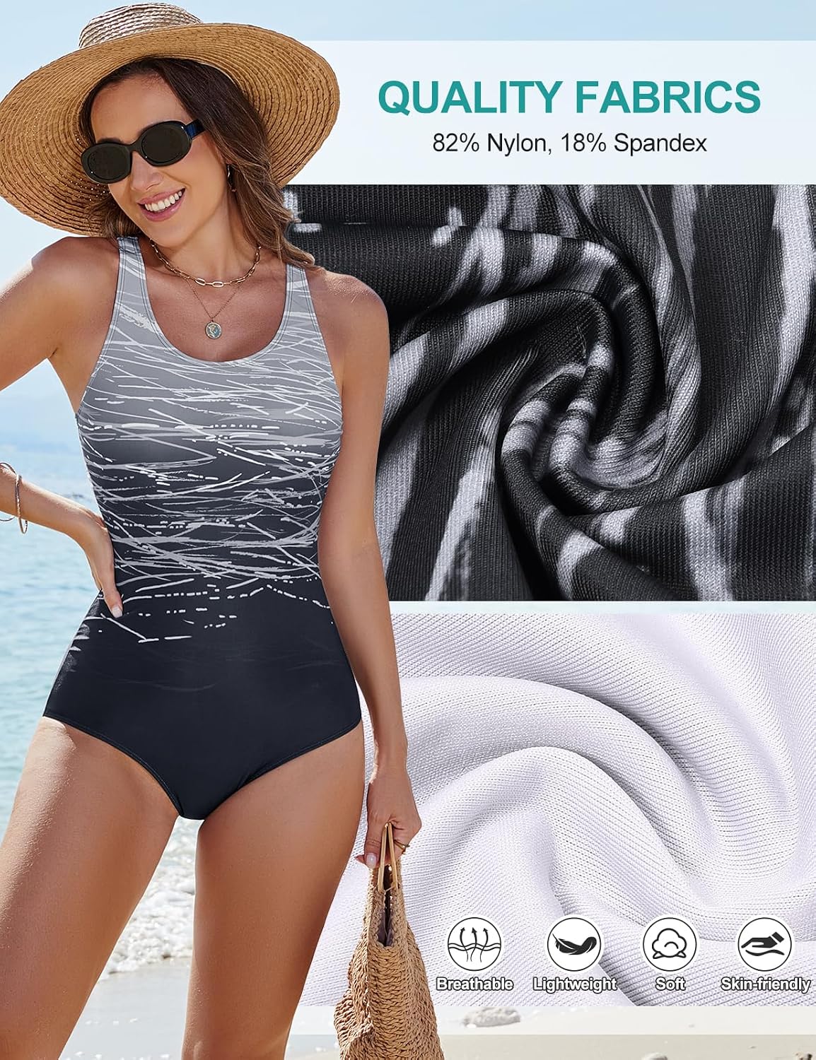 Detalle de Costume Intero Donna Yuson Girl: comfort e stile sportivo per nuotata e relax in spiaggia
