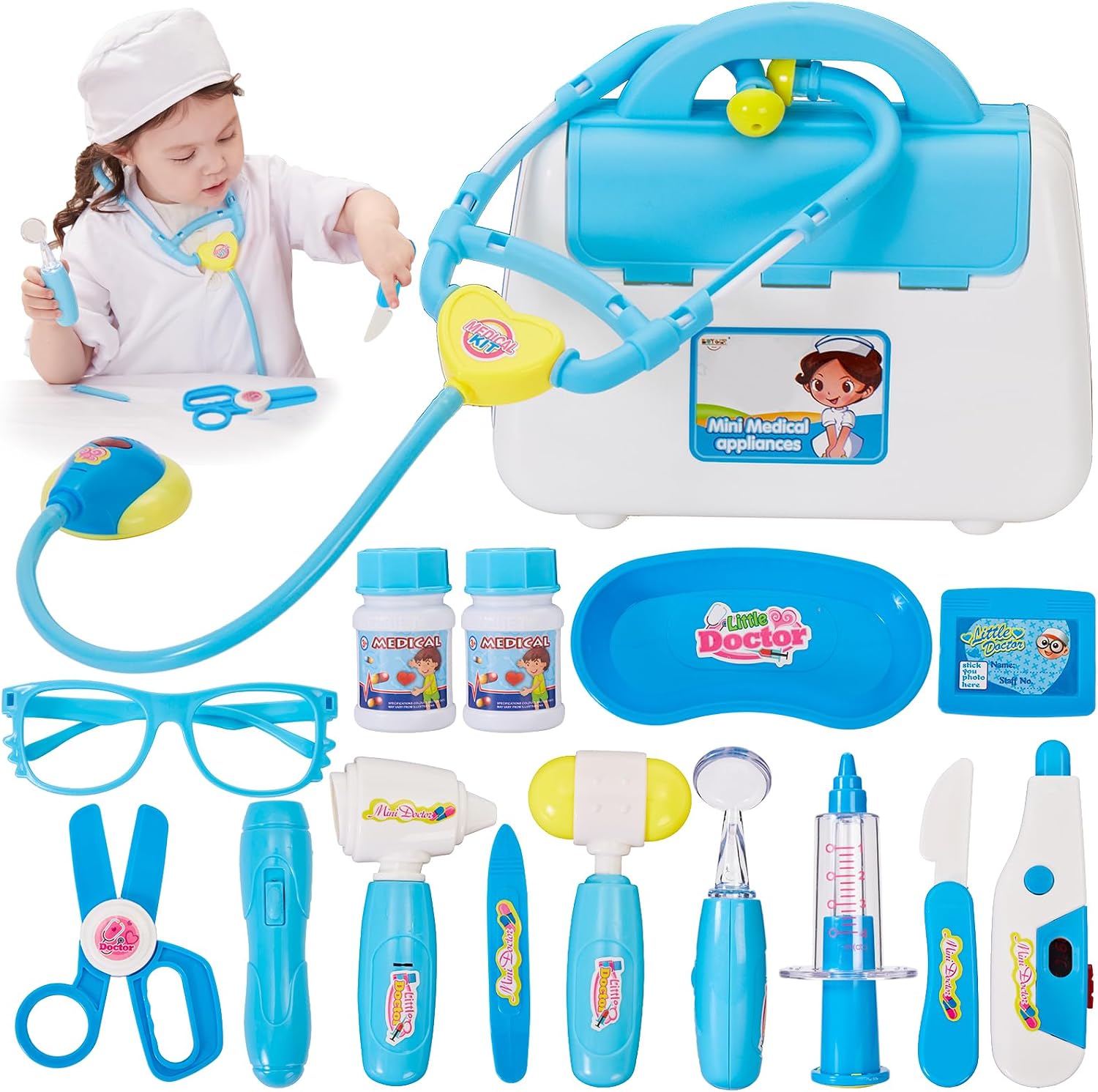 Thumbnail 6 de BUYGER Elektronisch Arztkoffer Rosa – Spielset für Kinder ab 3 Jahren