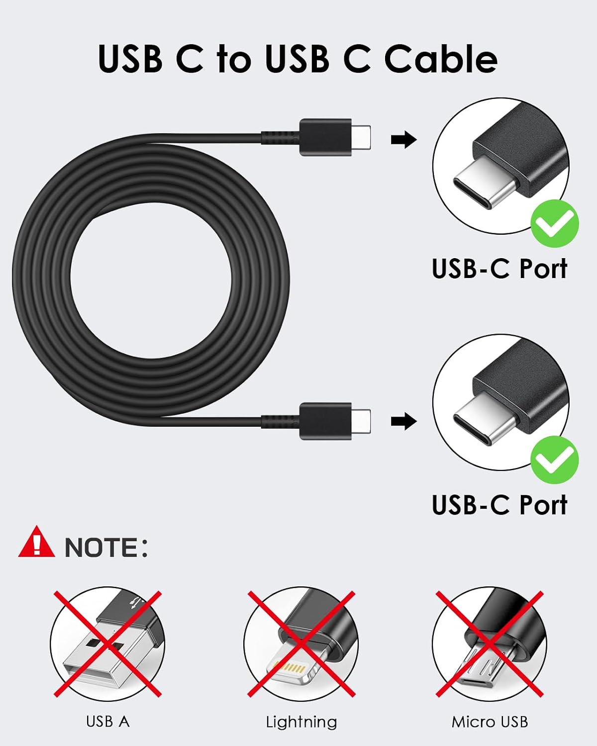 Detalle de AISNI EP-TA800 25W USB-C Charger Set with Two 6-Foot Cables