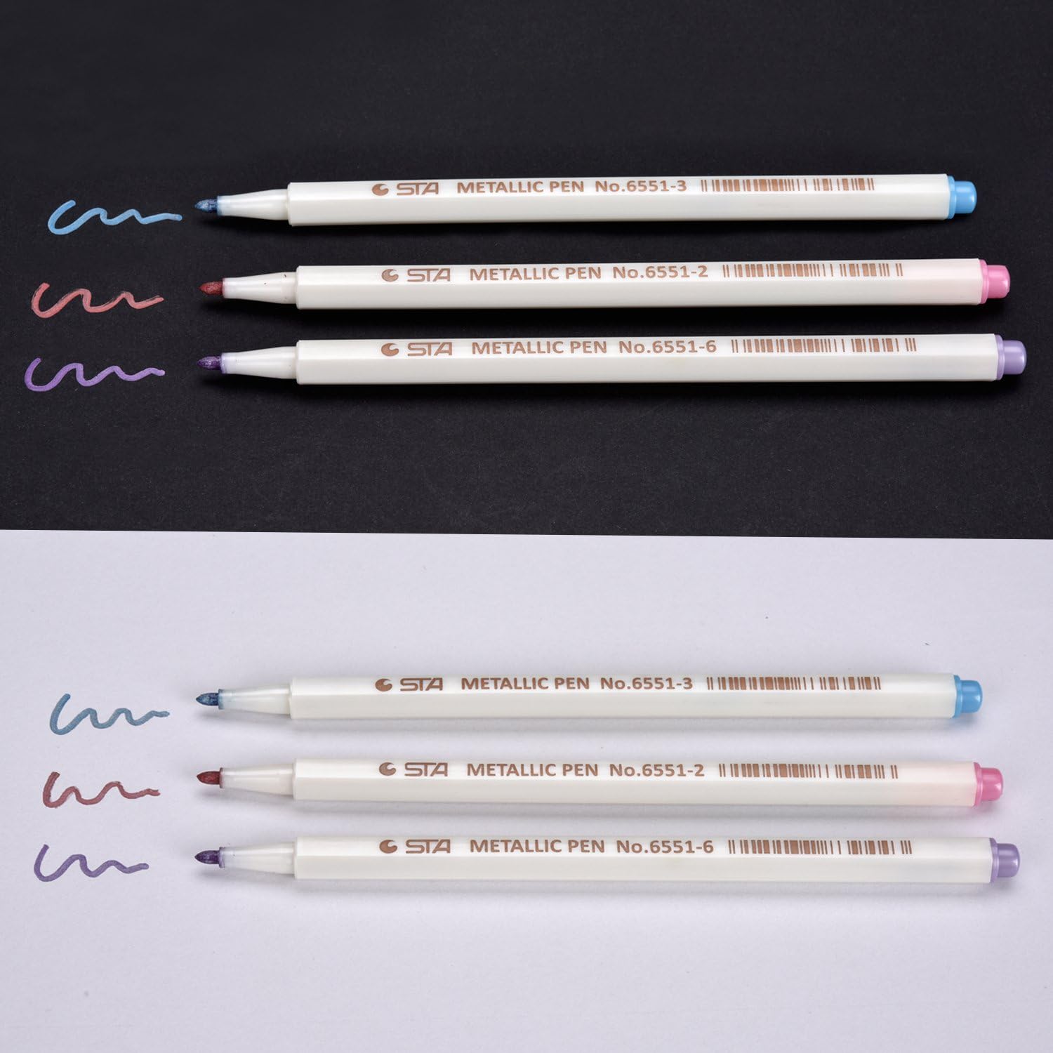 Thumbnail 5 de Metallic Stifte Set, 10 Farben – 1 mm Metallmarker für Fotoalben, Gästebuch und DIY auf dunklem Papier