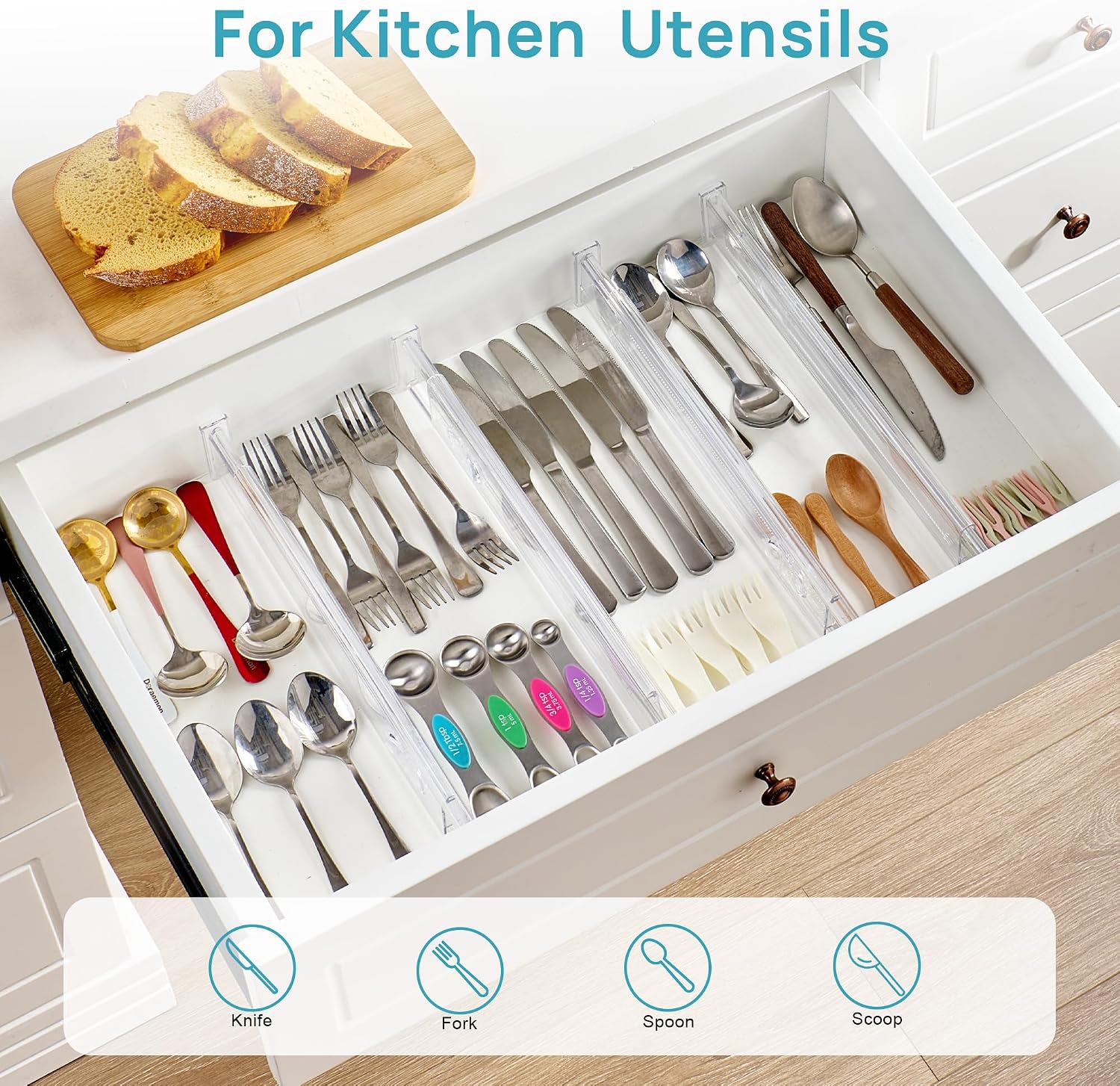 Thumbnail 3 de Vtopmart 4 Pack 2.36" Short Upgrade Drawer Dividers
