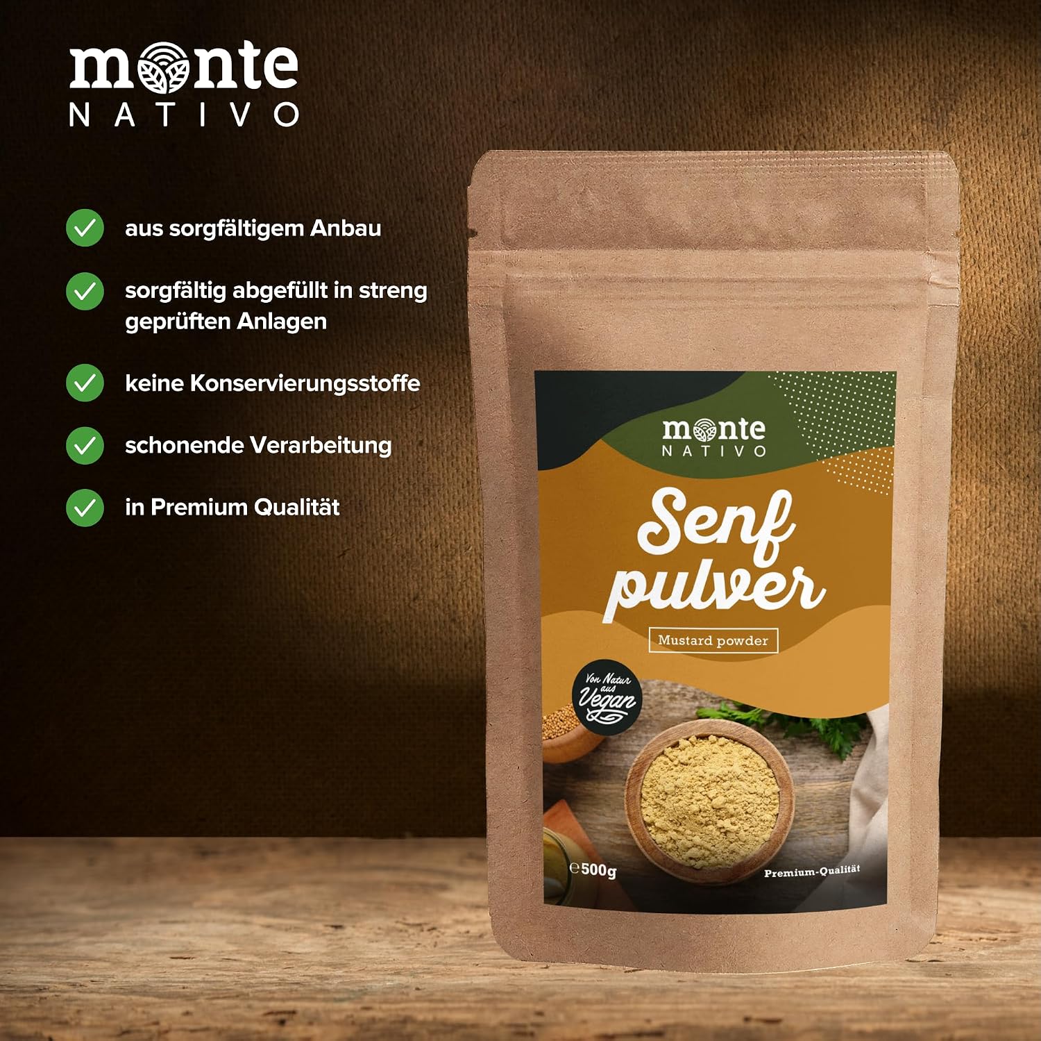 Detalle de Senfmehl Monte Nativo (500 g) – 100% rein, gemahlenes Senfpulver