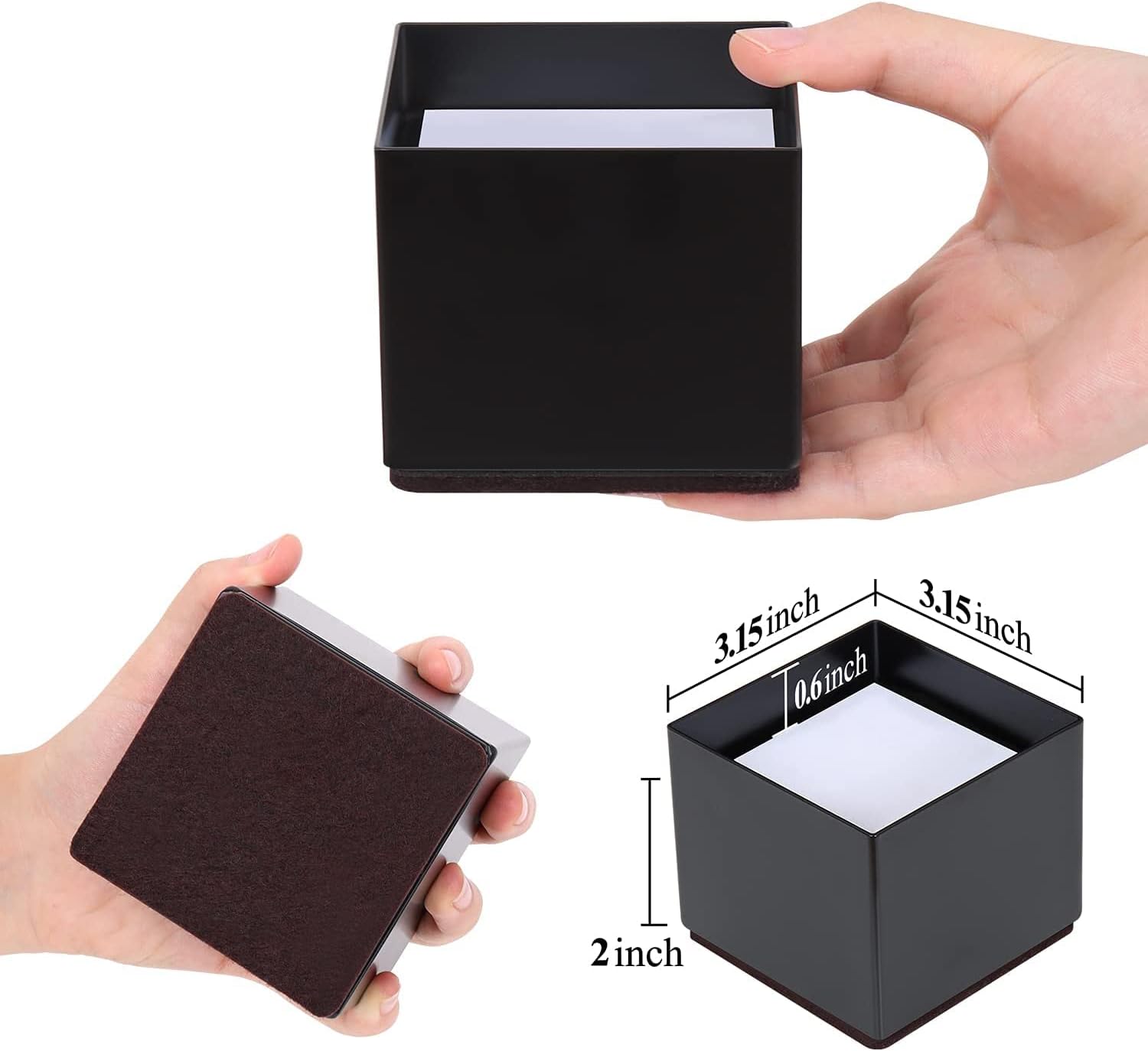 Thumbnail 1 de Ezprotekt 2 Zoll Möbelerhöhung aus Karbonstahl – Selbstklebend, 3,15" Durchmesser, 2" Höhe