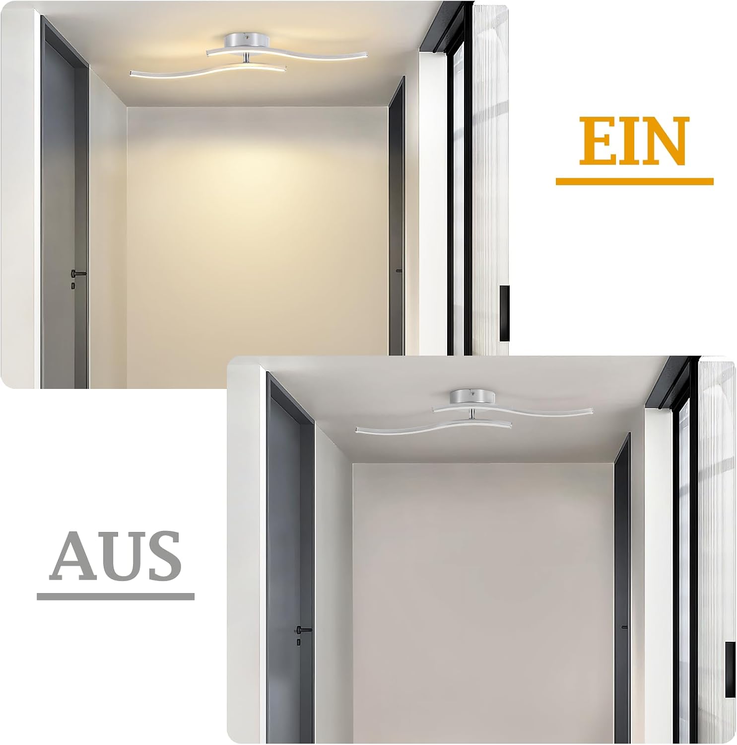 Thumbnail 5 de Homefire LED-Deckenlampe für Küche, Flur & Büro – 12 W, 3000 K mit Wellen-Design