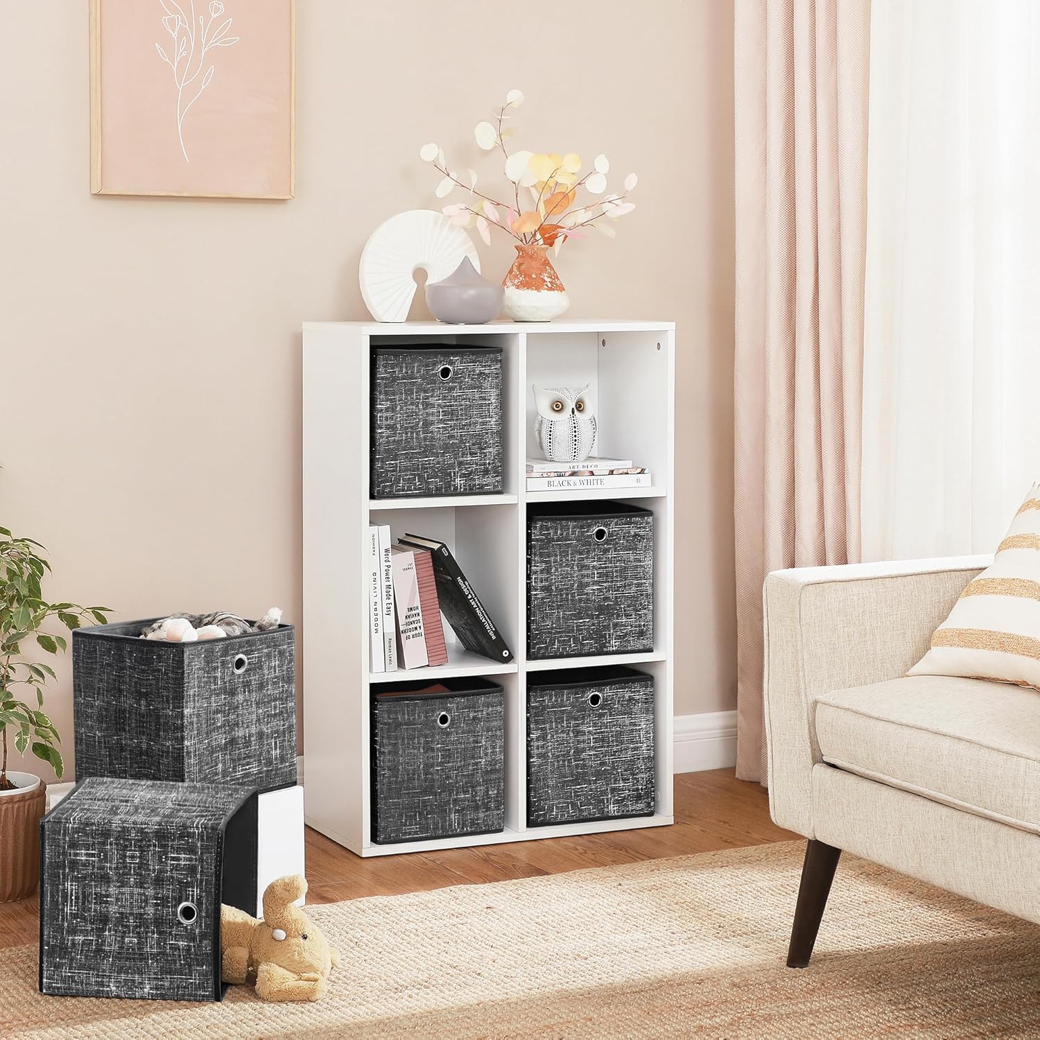 Thumbnail 1 de SONGMICS Aufbewahrungsbox 6er Set – Vliesstoff-Organizer 30x30x30 cm, schwarz meliert
