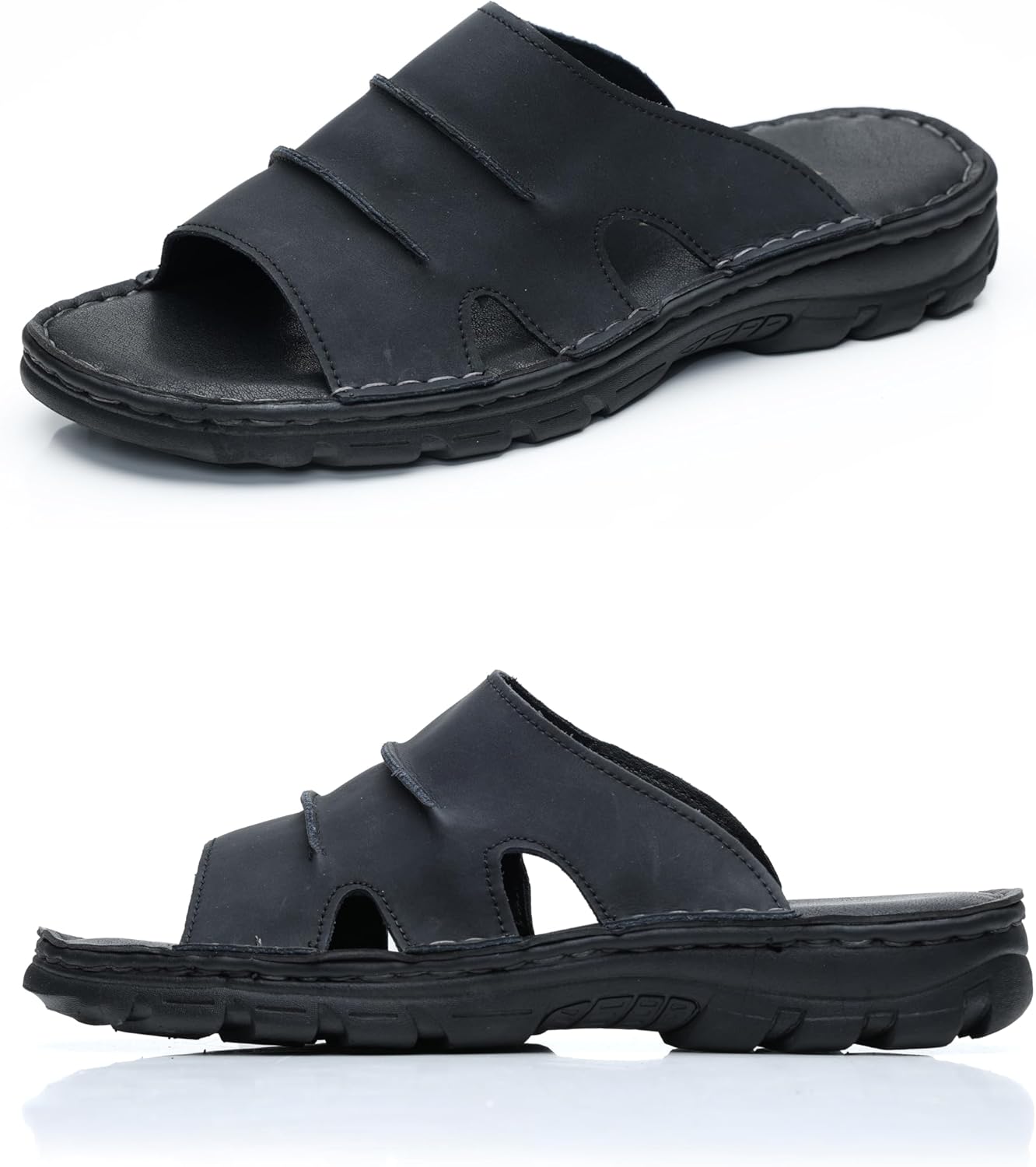 Thumbnail 1 de MGGMOKAY Herren Naturleder Pantoletten – Bequeme Sommer-Sandalen für Innen & Außen