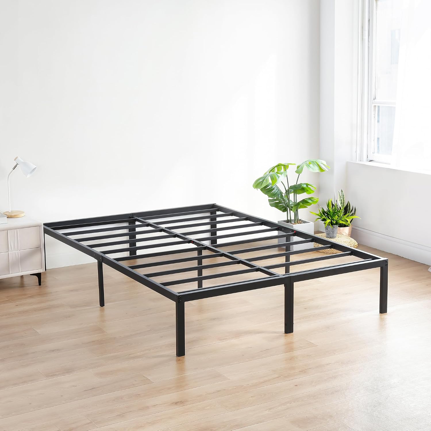 Detalle de Olee Sleep Steel Platform Bed Frame, Cal King Size
