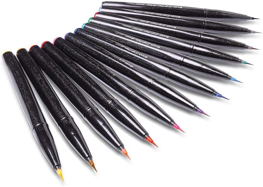 Detalle de Pentel SESF30C-CX Brush Sign Pen Artist – blå penselpenna med extra fin spets