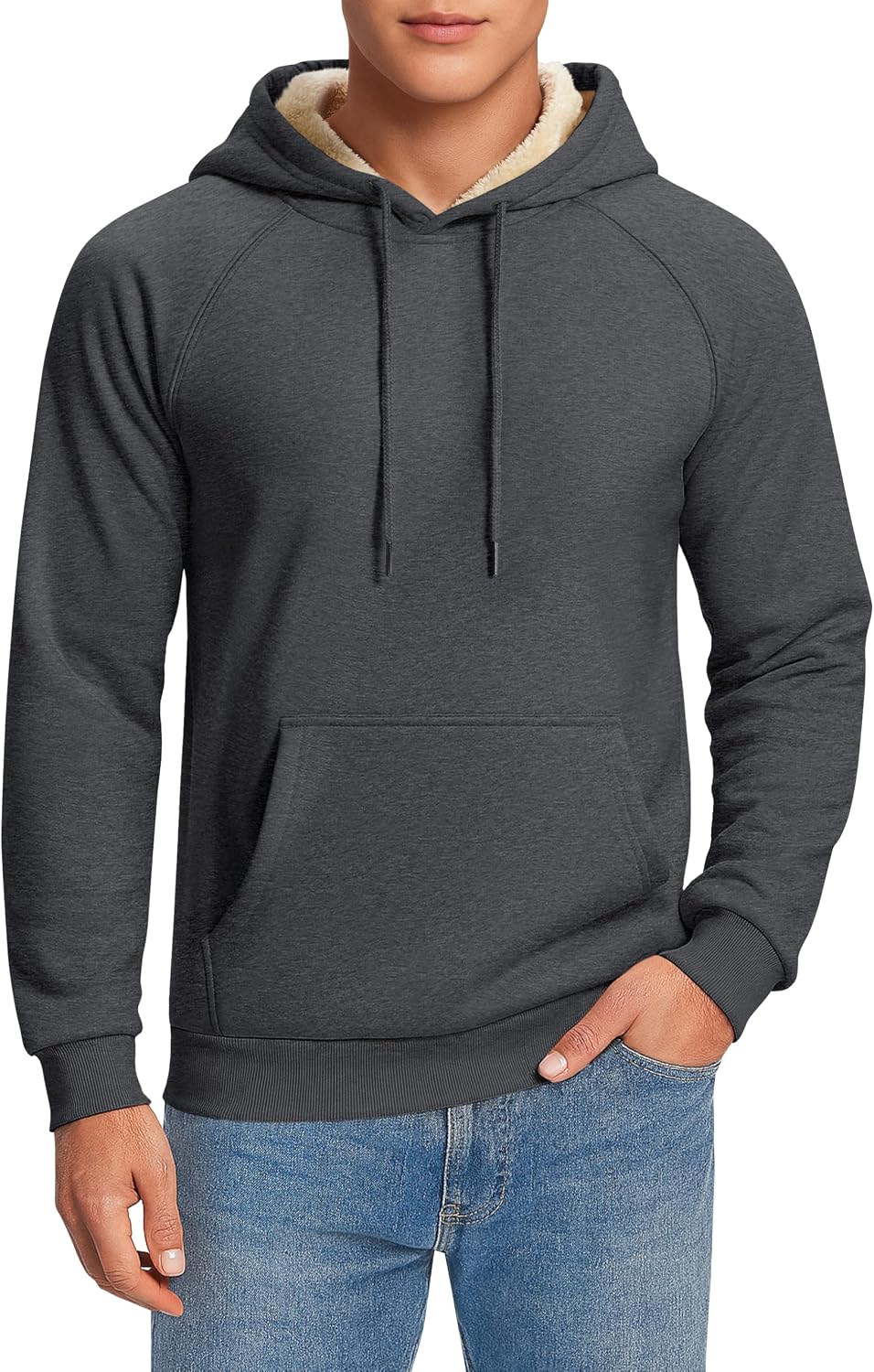 Detalle 2 de Cavva men’s fleece-lined hooded sweatshirt with kangaroo pocket (warm winter pullover)
