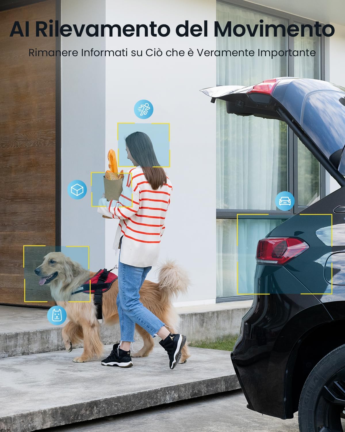 Thumbnail 3 de ieGeek Telecamera Wifi Esterno Senza Fili con Pannello Solare Incorporato – 2K, Visione Notturna a Colori, PIR, Bidirezionale