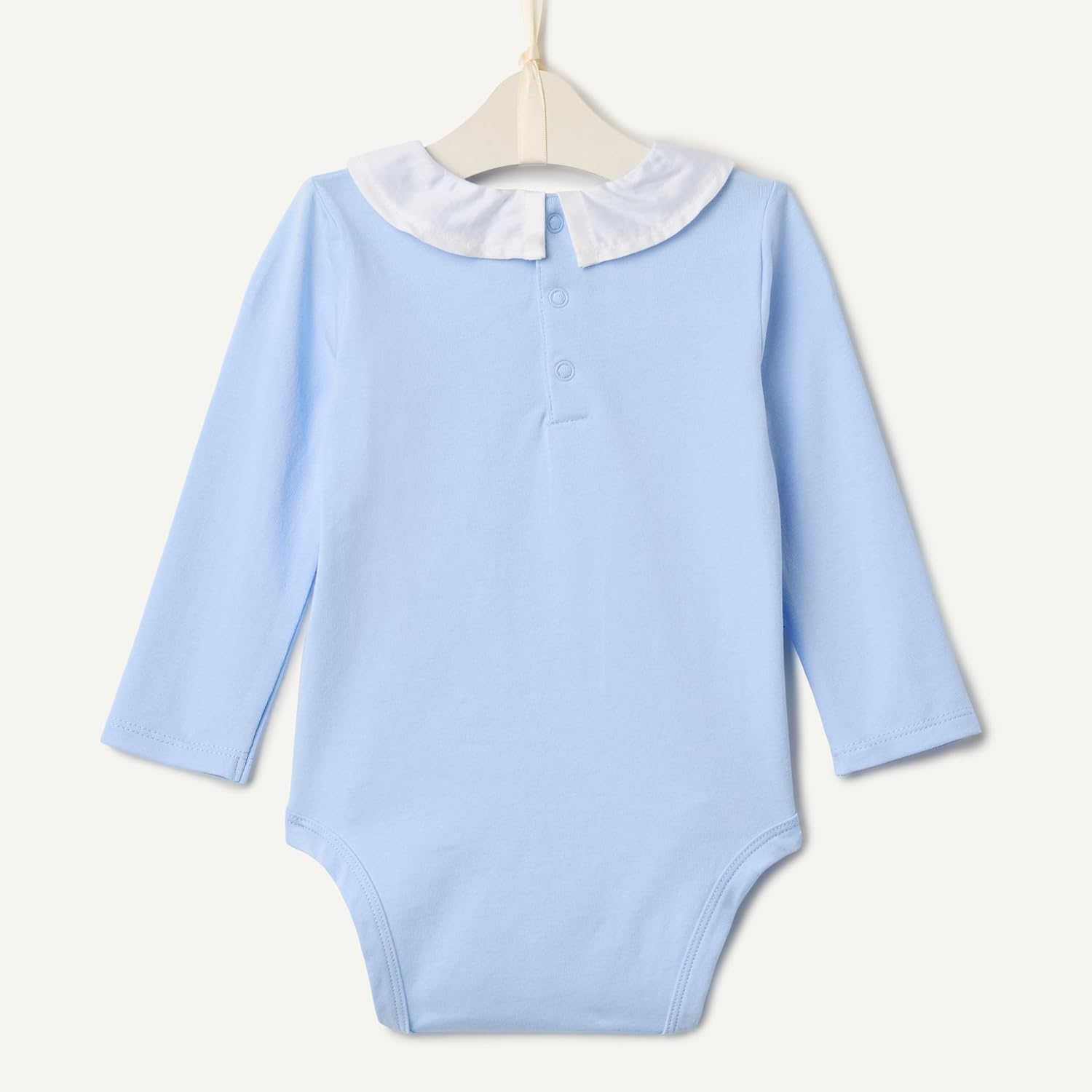 Detalle de Amazon Essentials x Sofia Grainge Baby Girls Long-Sleeve Ruffle Collar Bodysuit, Pack of 2