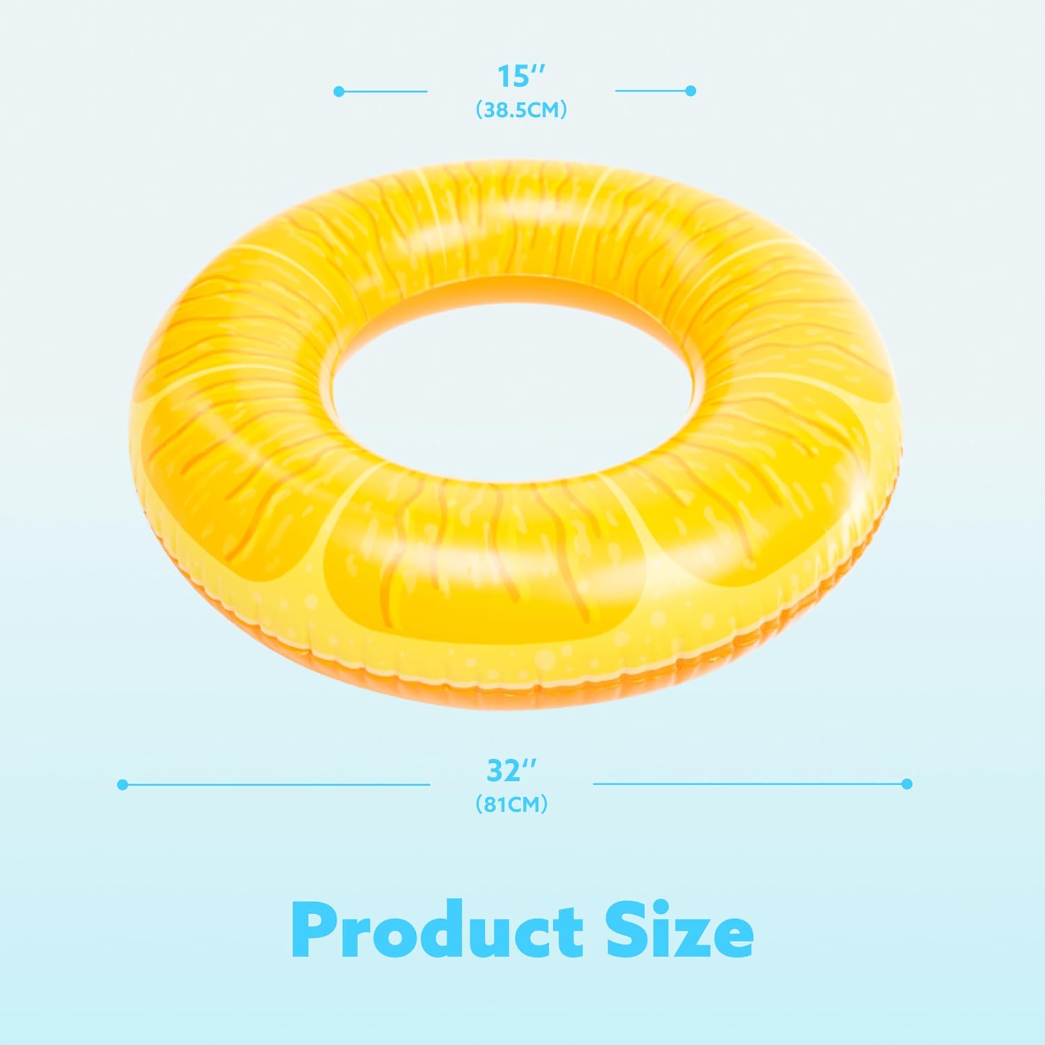 Thumbnail 5 de Sloosh 4 Pack Inflatable Fruit Pool Floats: Watermelon, Kiwi, Pineapple, and Orange Tubes