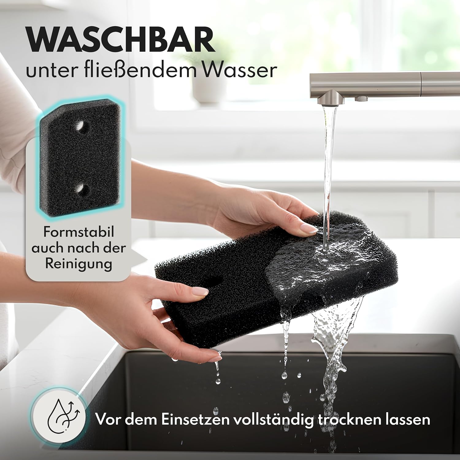 Detalle de Miele T1 Premium Sockelfilter (3er-Set) für 9164761 – Schwammfiltermatte für Wärmepumpen- & Wäschetrockner