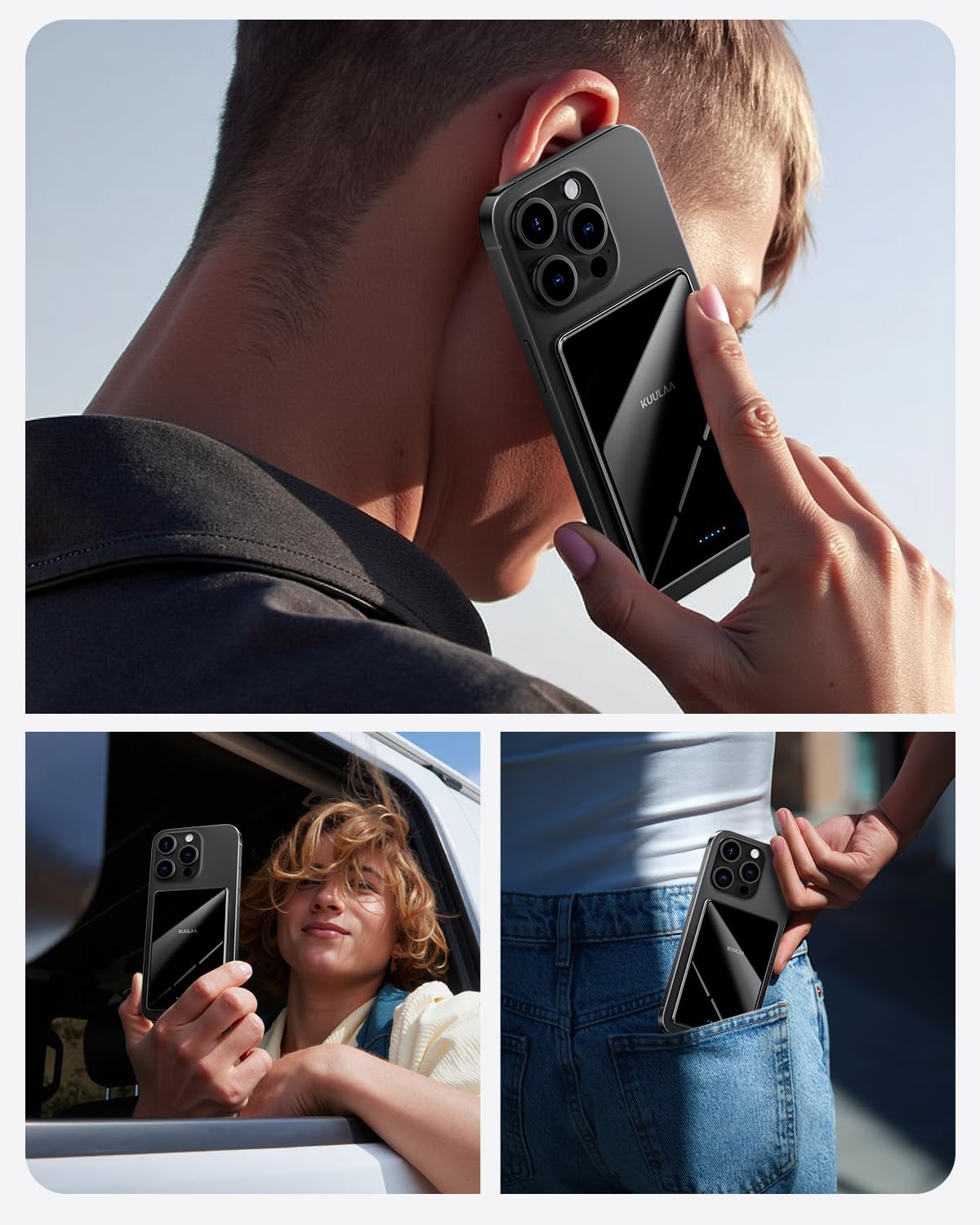 Thumbnail 2 de Kuulaa MagSafe Power Bank Ultra-Slim 5000mAh (Magnetic Wireless Charger) – Mirror Black