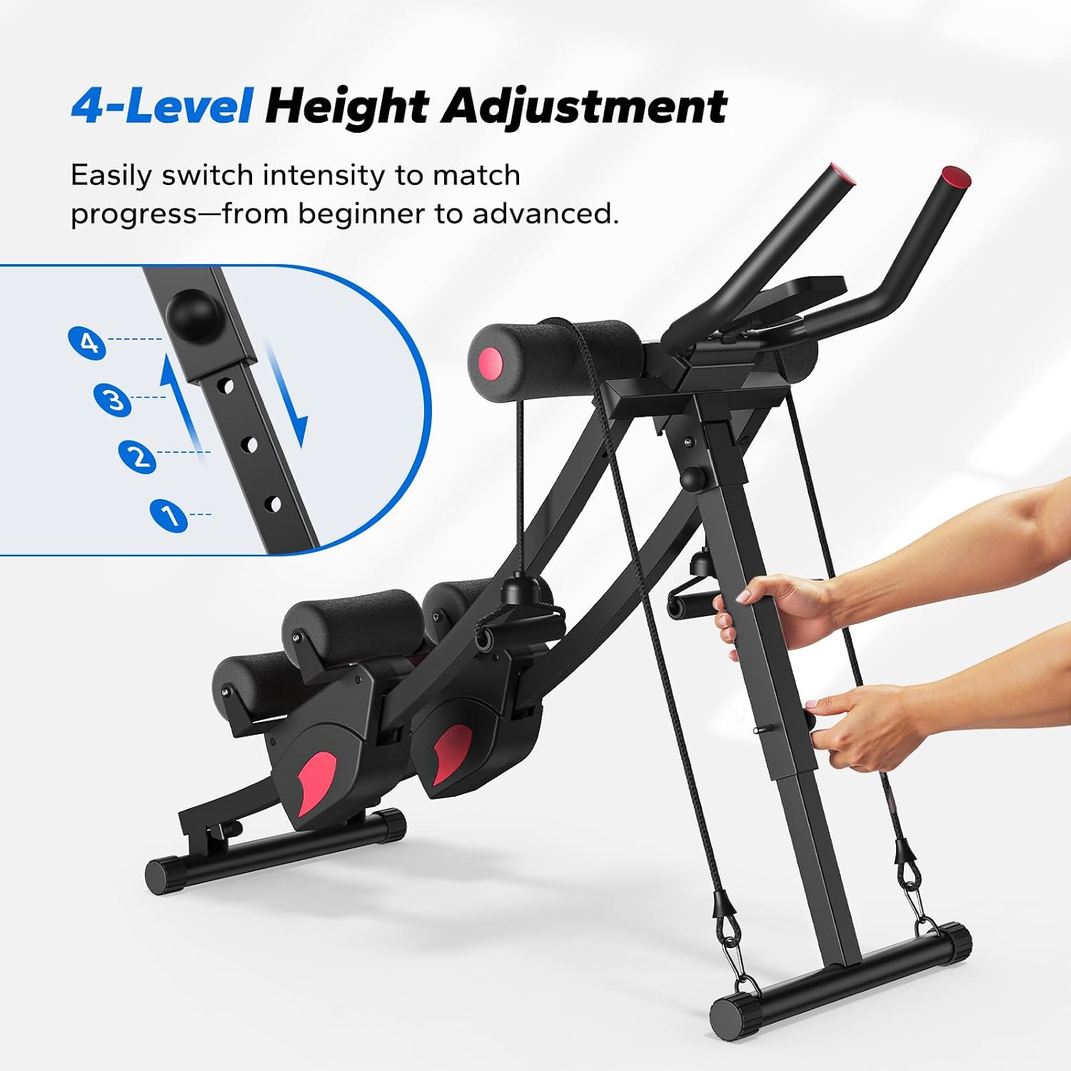 Thumbnail 6 de MERACH MR-2510 Ab Machine with Adjustable Height, Dual Tracks and LCD