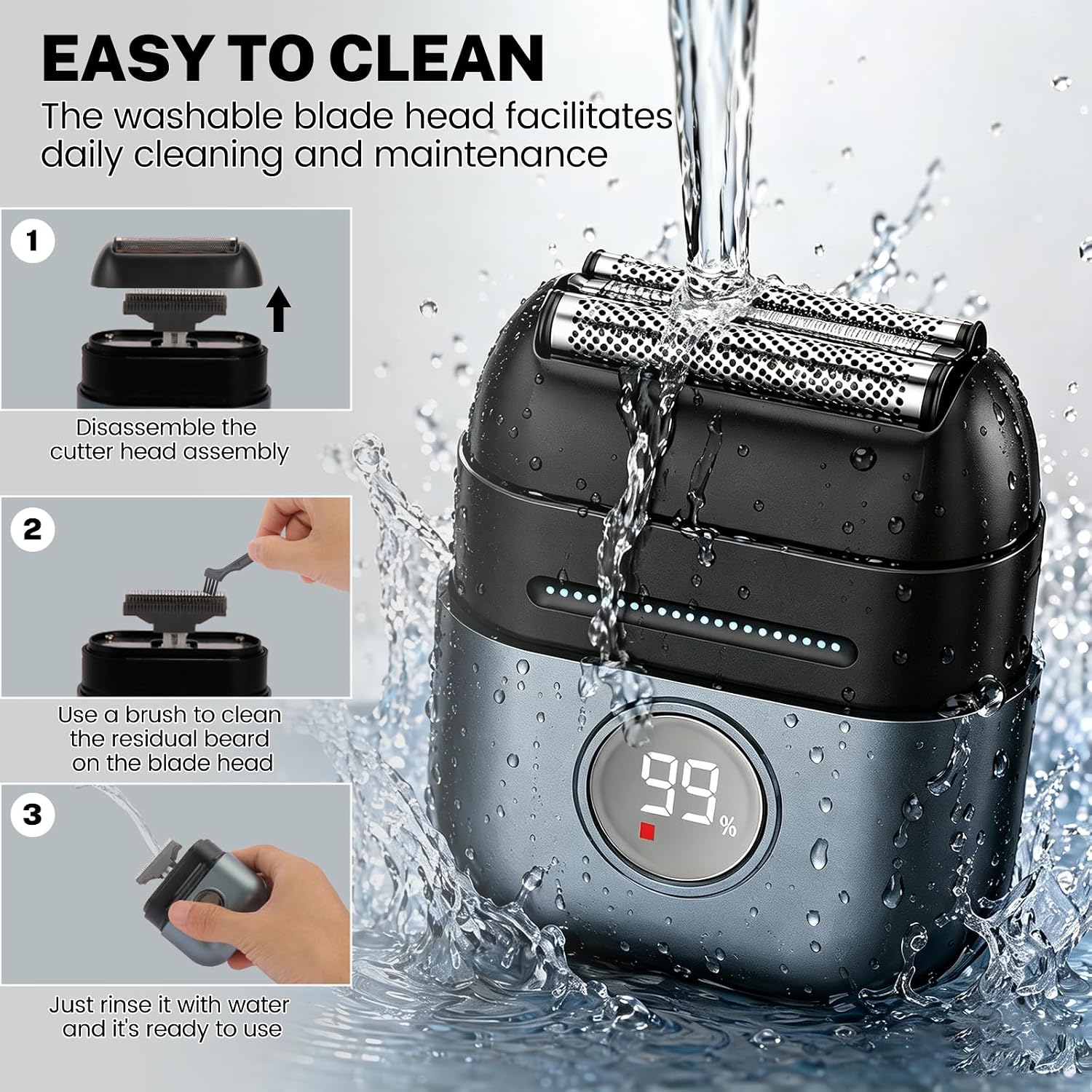 Thumbnail 4 de Foil Shaver for Men with USB-C Recharge, 8000RPM Motor, and IPX6 Wet & Dry