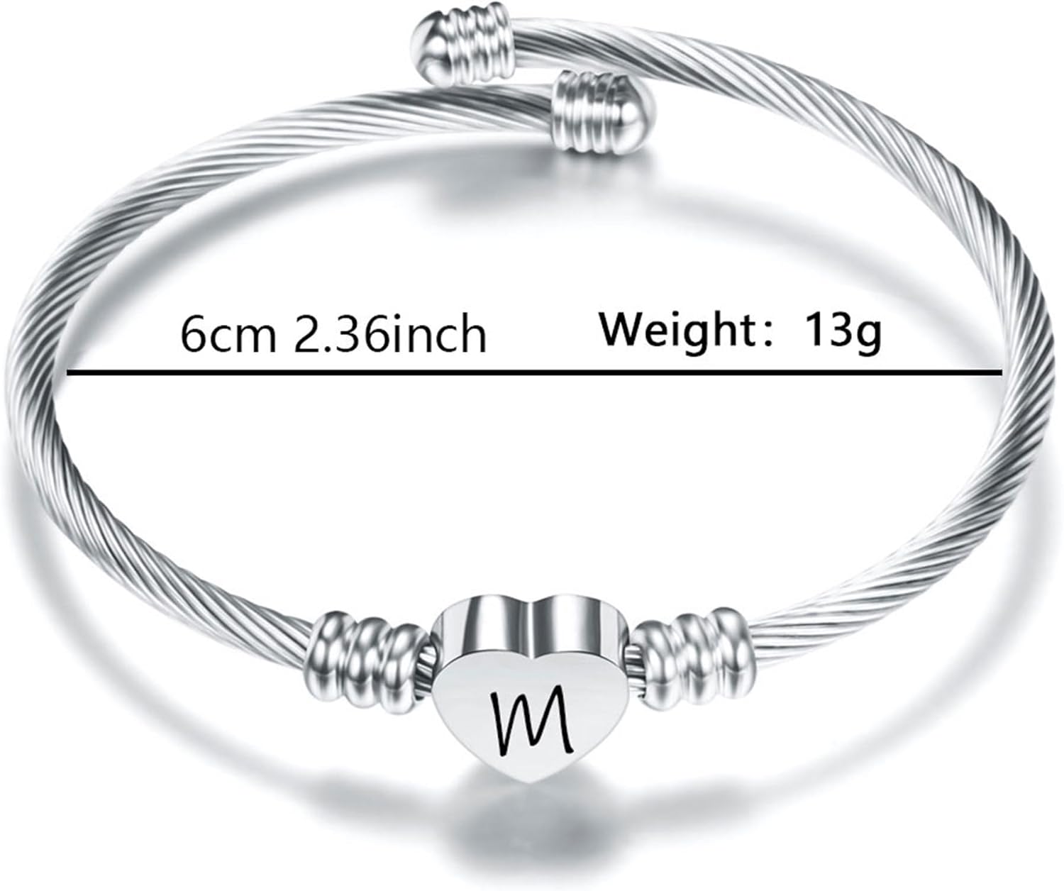 Detalle de Suonie Plata Amor Corazón 26 Pulsera M