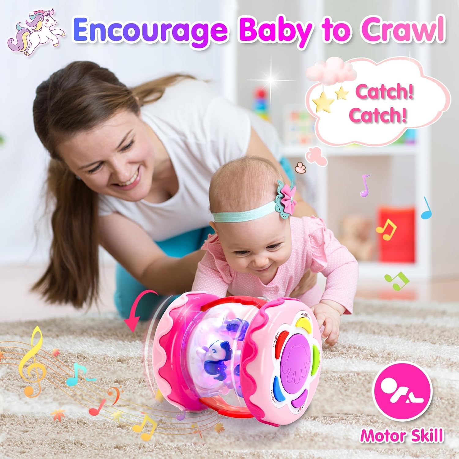 Thumbnail 6 de Unicorn Rotating Light Up Toy Carousel 360°