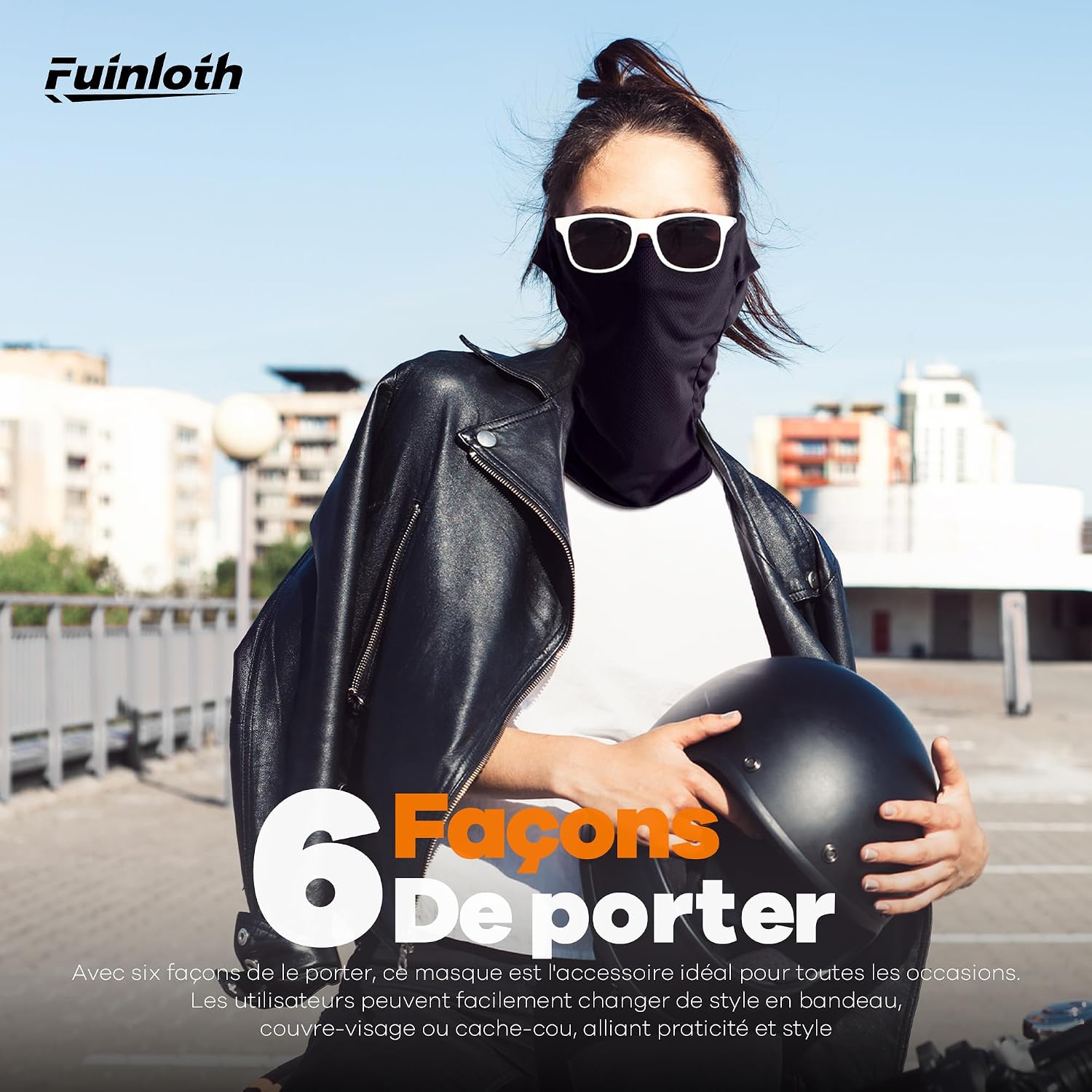 Thumbnail 6 de fuinloth Cagoule moto/balaclava avec masque – protection UV UPF50+, séchage rapide et anti-vent