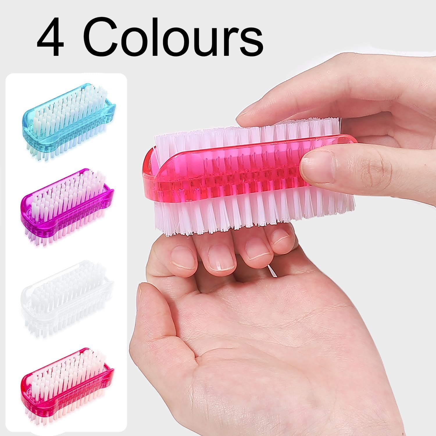 Detalle de zoerbufan 4 Pcs Double Sided Nail Brush Set with Handles
