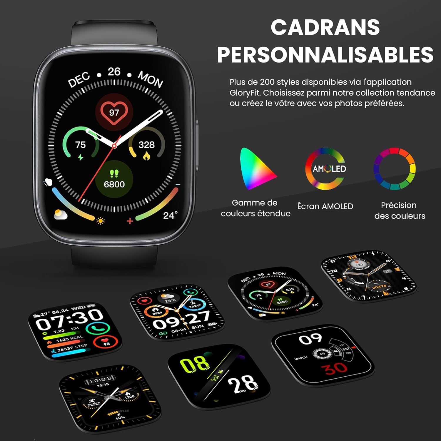 Thumbnail 6 de CILLSO Montre connectée Homme/Femme 1,95” HD avec appels Bluetooth, cardio, sommeil et 112 modes sport (IP68)