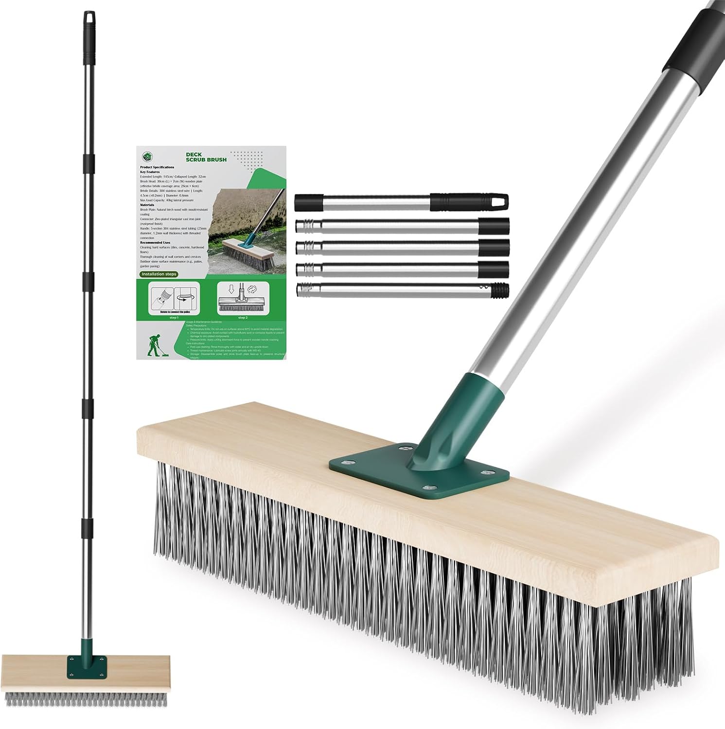 Detalle de Scalnuvyyh Heavy Duty Wire Broom with 57" Handle and Stainless Steel Bristles