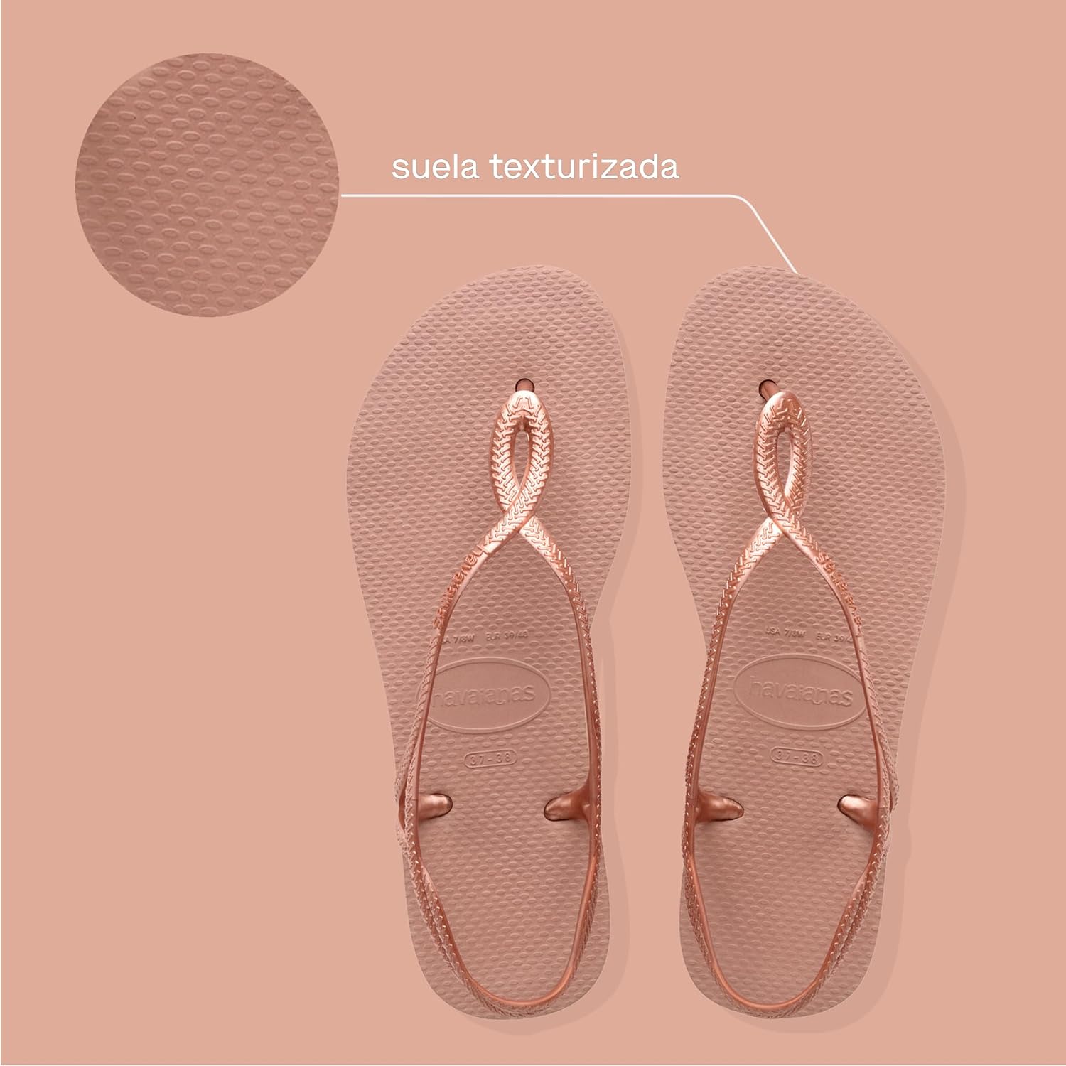 Detalle de Havaianas Luna Mujer: Sandalias Rosa Azafrán 39/40 EU