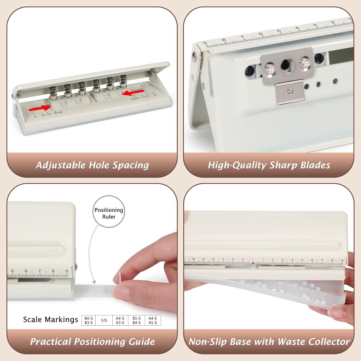 Thumbnail 2 de 6-Hole Paper Puncher All Metal Adjustable