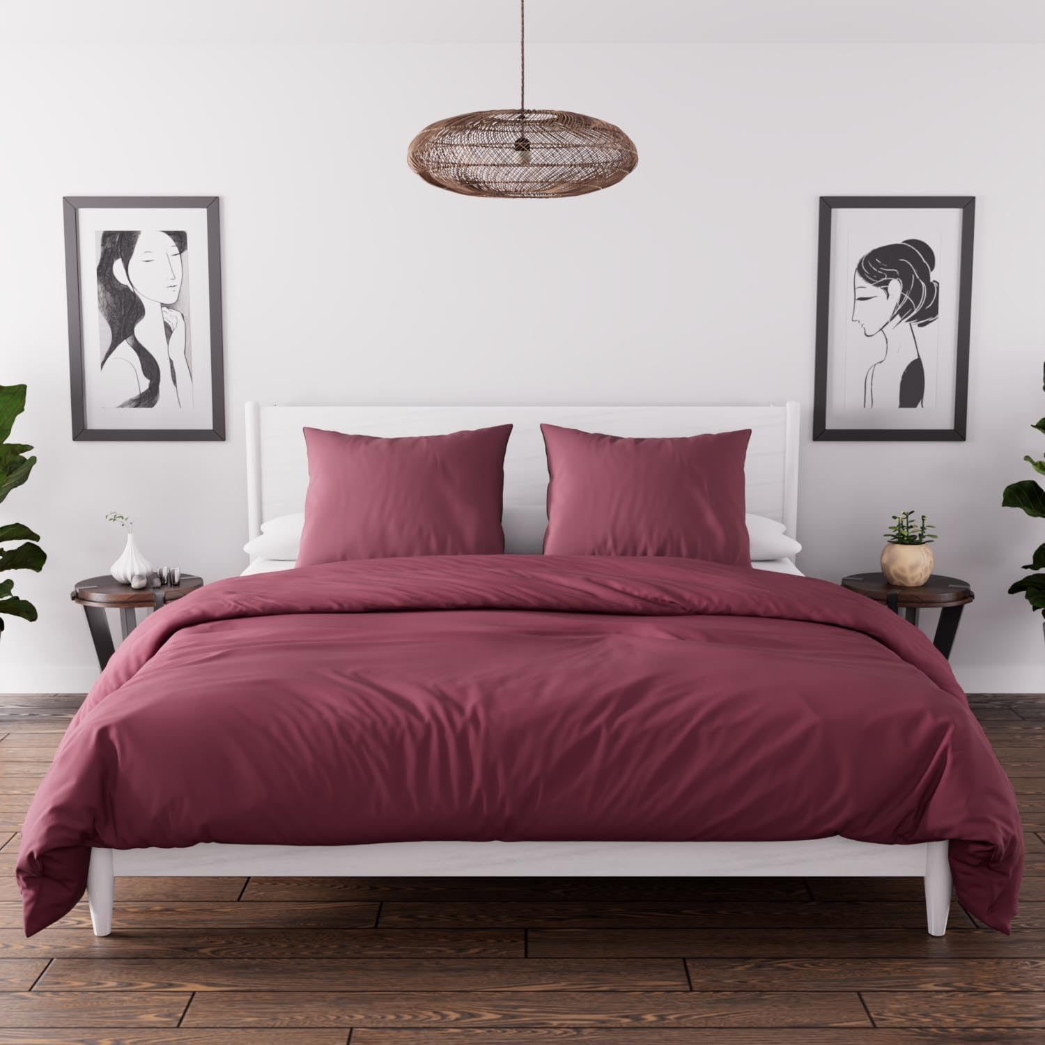 Thumbnail 2 de Intemporel Parure housse de couette en microfibre lavée Boheme Vieux Rose 240x220 cm (Soleil d’Ocre)