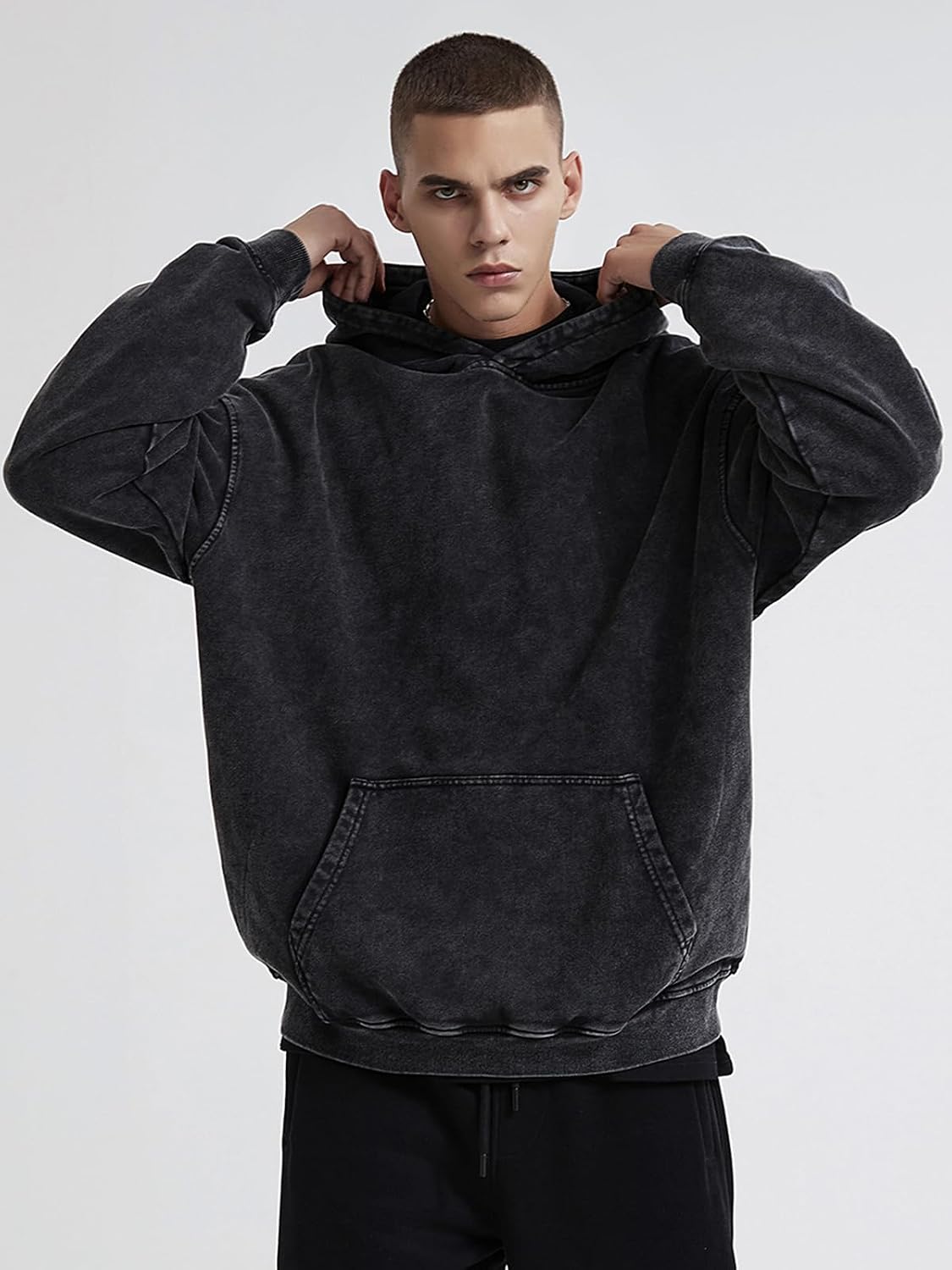 Detalle 2 de KEEPSHOWING Oversized Vintage Hoodie for Men