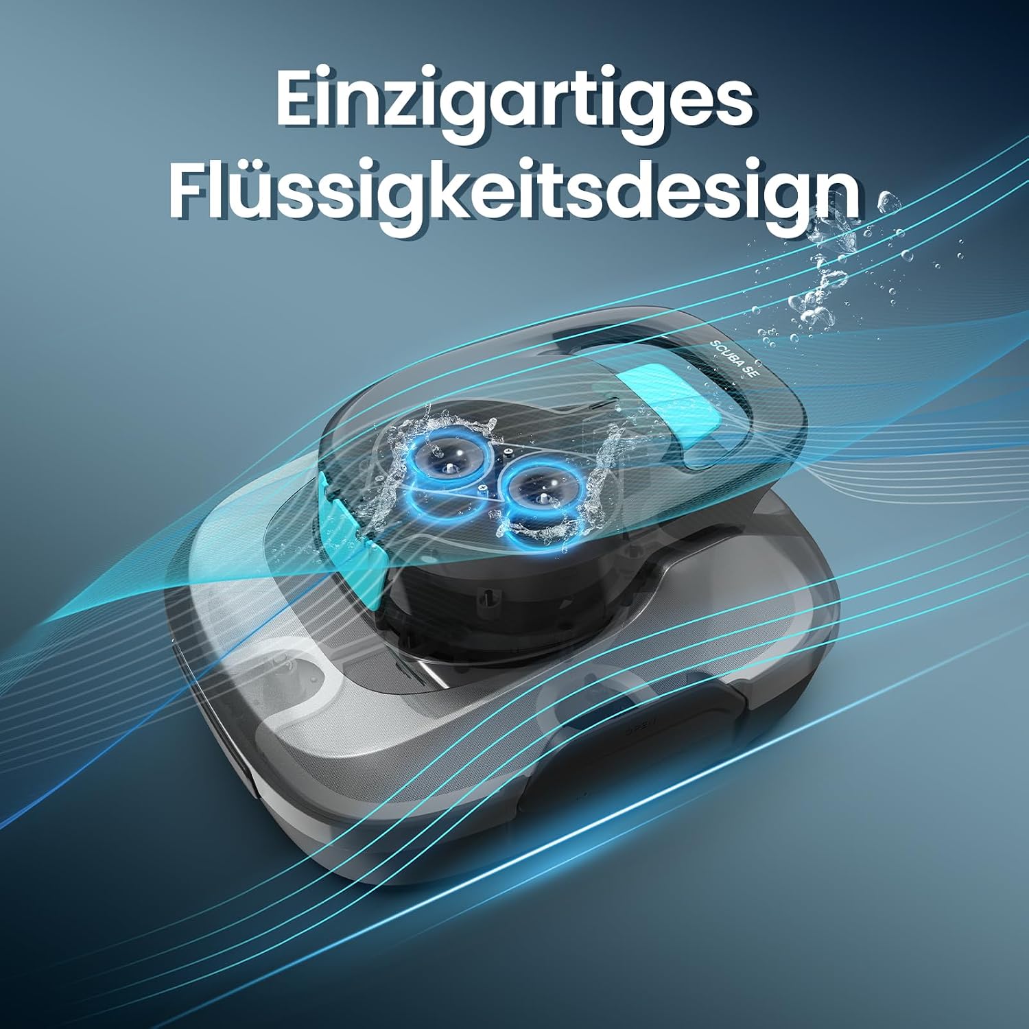 Detalle de AIPER Kabelloser Poolroboter Seagull 800B mit Akku (90 Min Laufzeit), Doppelantrieb & Selbstparkfunktion