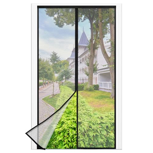 Detalle de Mosquitera Puerta Magnética Berssen 90 x 210 cm, Negro — protección sin esfuerzo con cierre automático
