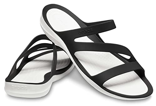 Detalle de Crocs Swiftwater Sandal W: sandalia de agua sin cordones para mujer (Black/White) 36-37 EU