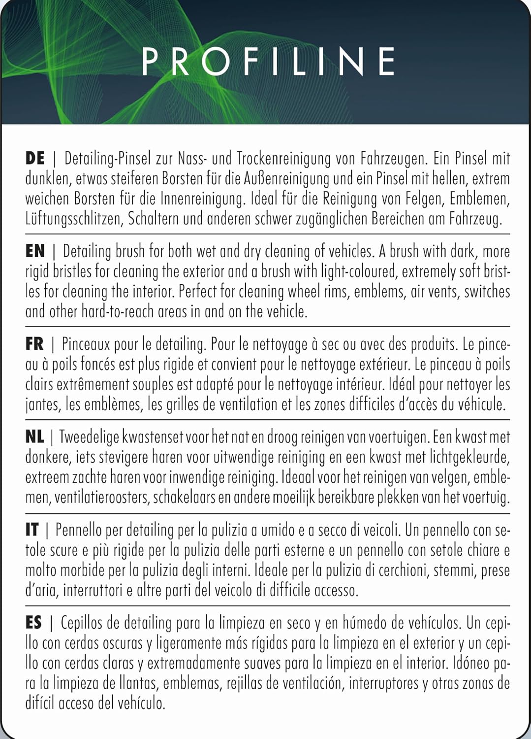 Detalle 2 de SONAX PROFILINE PinselSet (2 Stück) für schwer zugängliche Fahrzeugbereiche