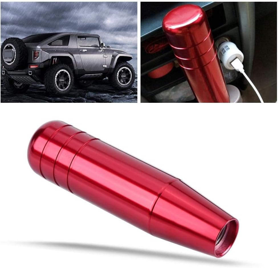 Thumbnail 2 de Aramox universell växelspaksknopp i röd aluminiumlegering för manuell bil