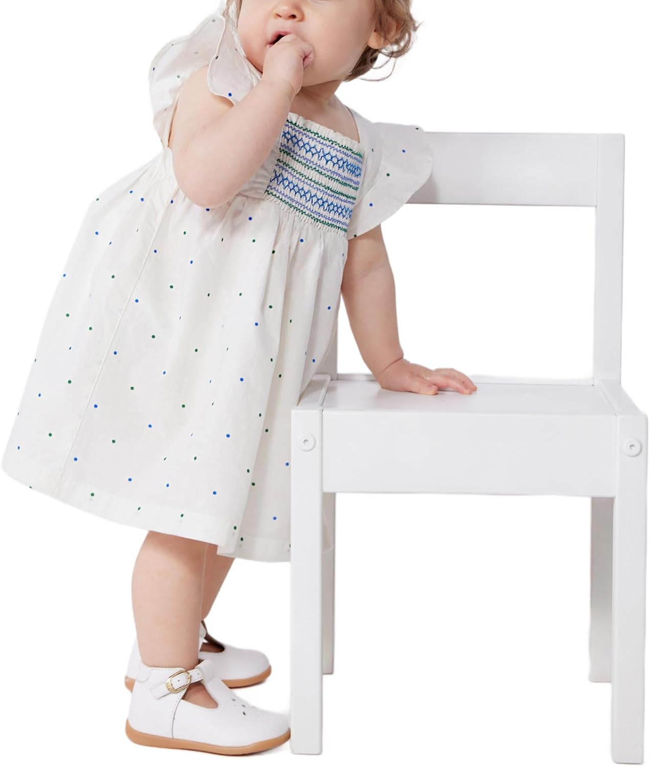 Thumbnail 2 de Petit Bateau robe manches courtes et bloomer bébé fille en coton blanc à pois