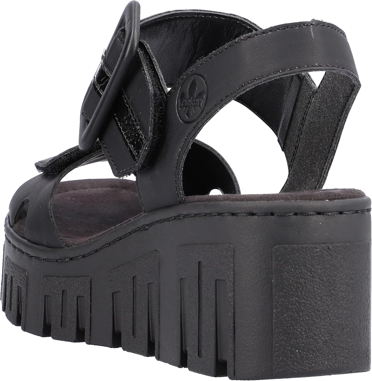 Detalle de Rieker Damen 68050 Sandale – Bequeme Keilabsatz-Sandale aus Synthetik (Mittlere Weite)