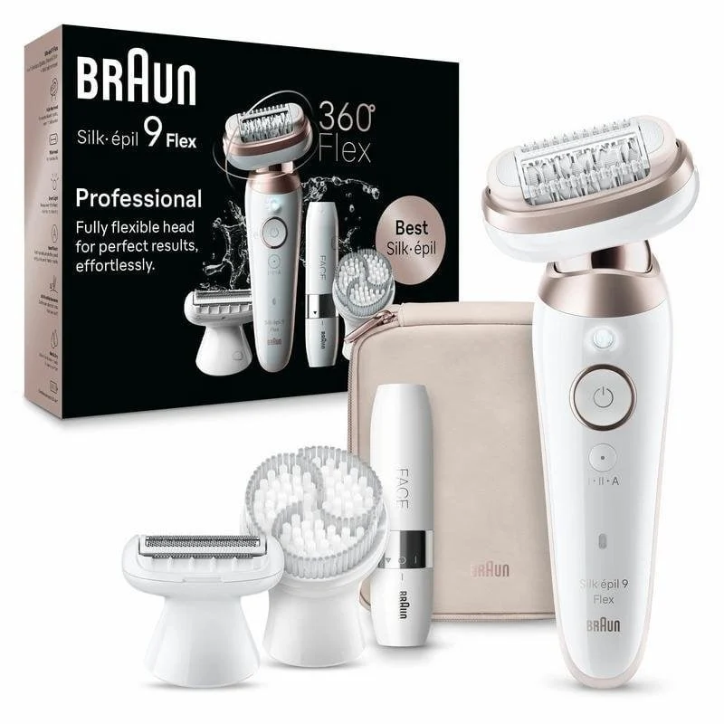 Detalle de Braun Silk-épil 9 Flex 9-360: depiladora recargable húmedo y seco con 40 pinzas