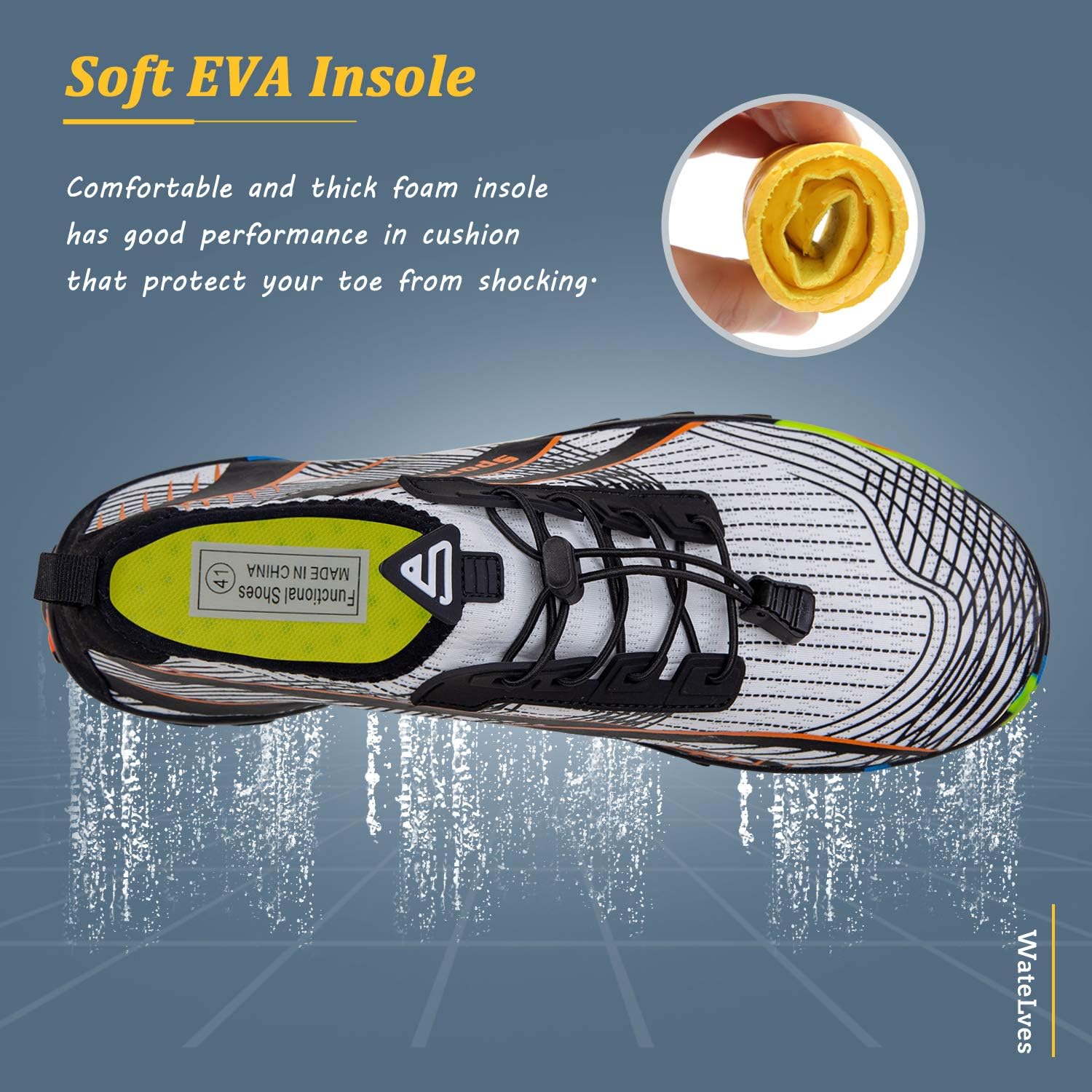 Detalle de WateLves Water Shoes: Quick-Dry Beach Shoes for Men and Women