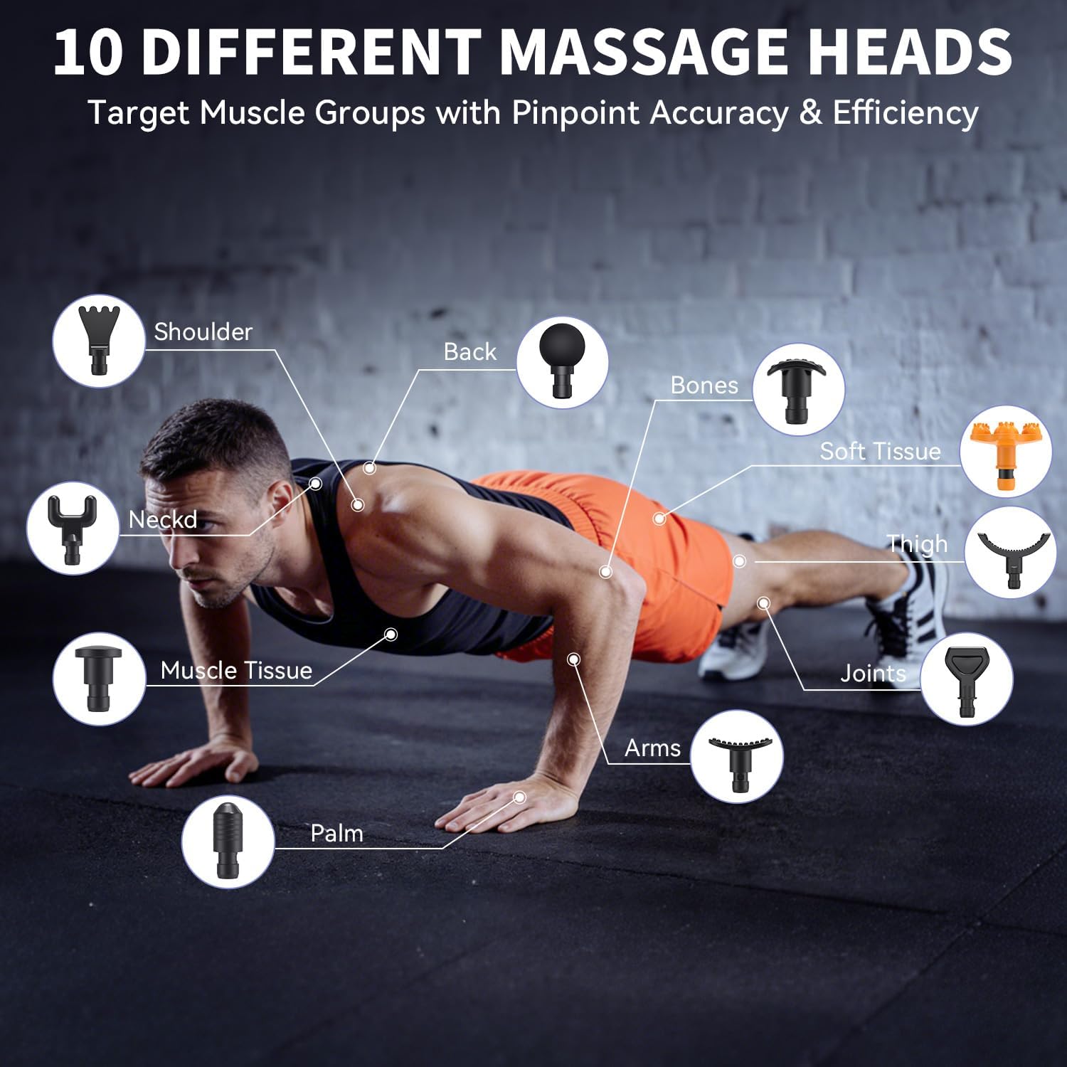 Thumbnail 3 de Bemkia Massage Gun Deep Tissue Professional (Black) – portable percussion therapy for back, shoulders & muscle recovery