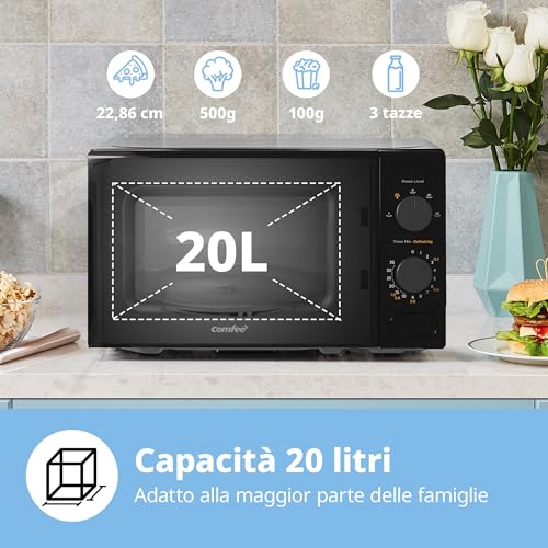 Detalle de COMFEE' Forno a Microonde Nero 20 L, 700 W – CM-M202CC(BK)