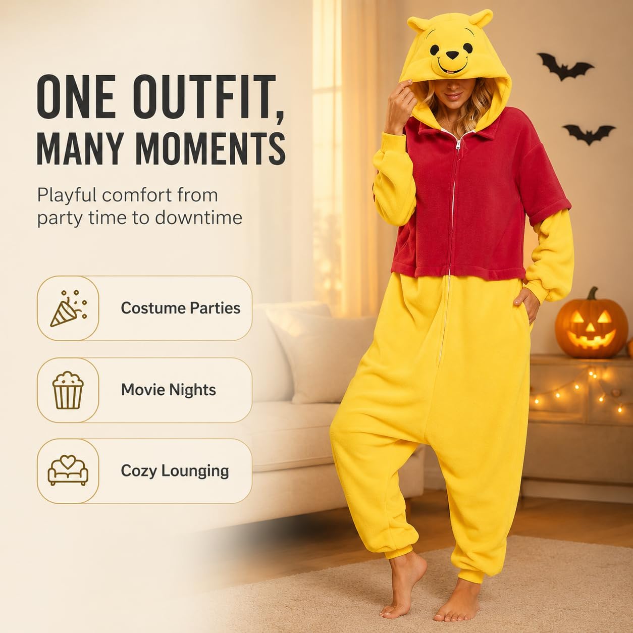Detalle 1 de BGOKTA PJ02-Blue-L Adult Animal Onesie Pajamas, Halloween Costume One-Piece