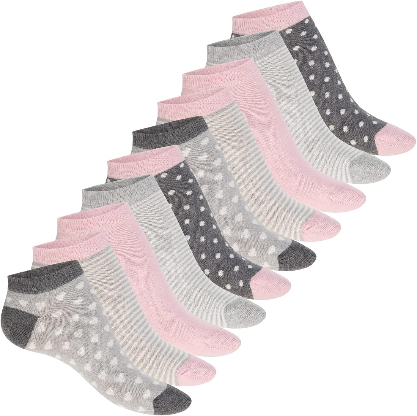 Detalle de Celodoro Women's Cute Eco Trainer Socks, 10 Pairs in Regenerative Cotton