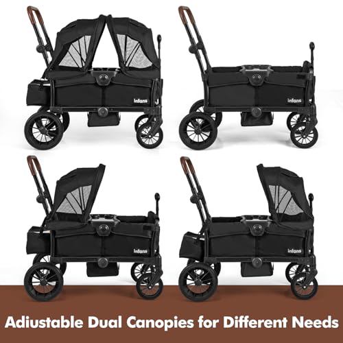 Thumbnail 1 de INFANS Wagon Stroller for 2 Kids with Removable Canopy 🚼