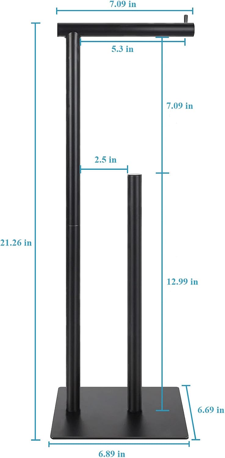 Thumbnail 1 de OYEAL Freestanding Toilet Paper Holder, Black Metal with 4-Roll Storage