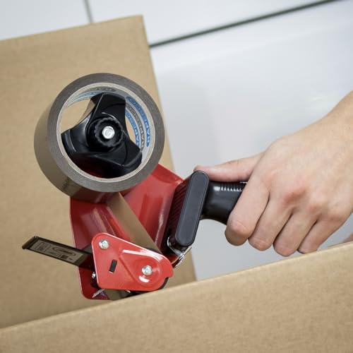 Detalle de RAPESCO 1683 Dispenser Nastro Adesivo da Imballaggio 960 e 1 Rotolo: robustezza professionale e praticità