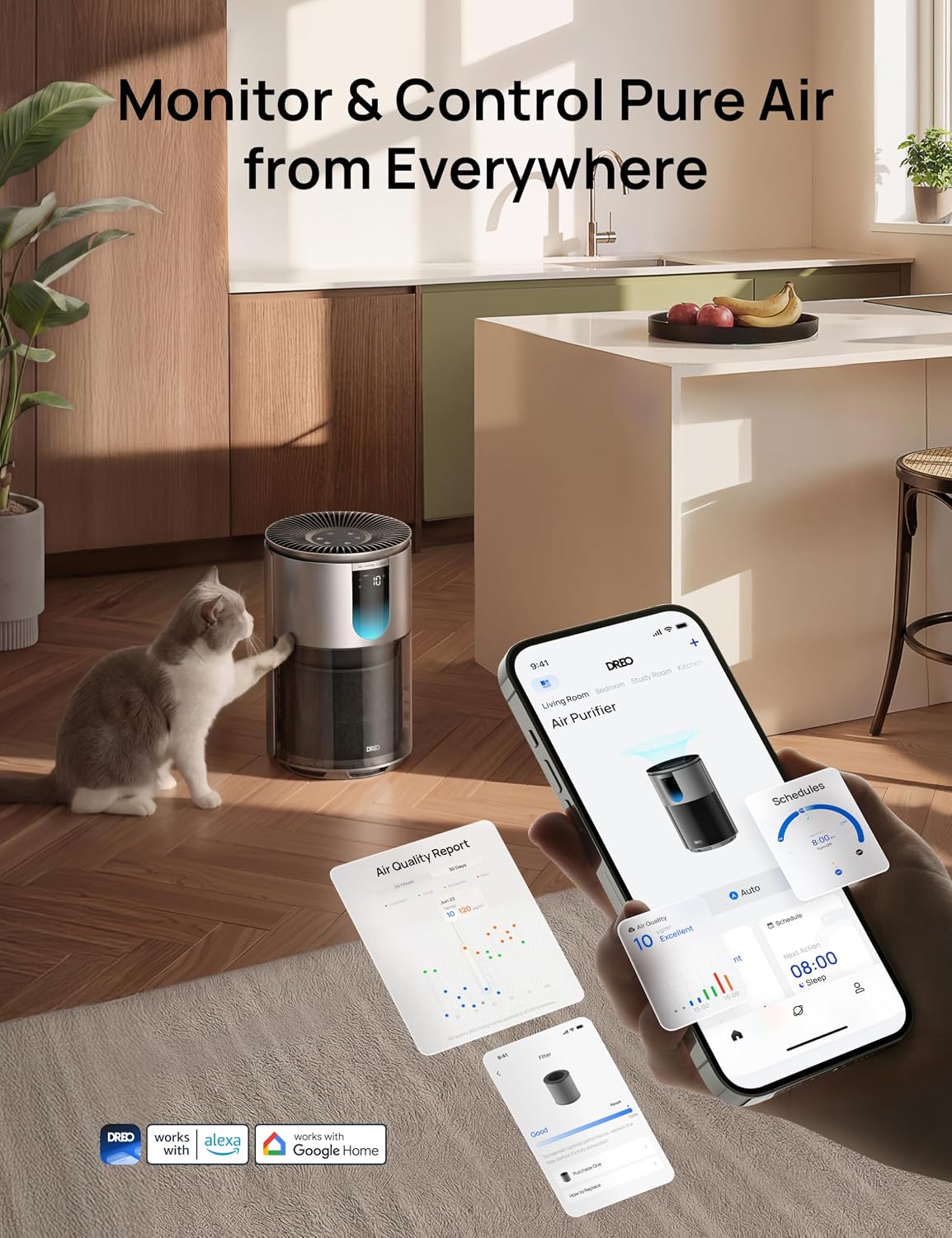 Thumbnail 6 de DREO DR-HAP009AS Air Purifier with Pet Filter, Wi-Fi and Sleep Mode