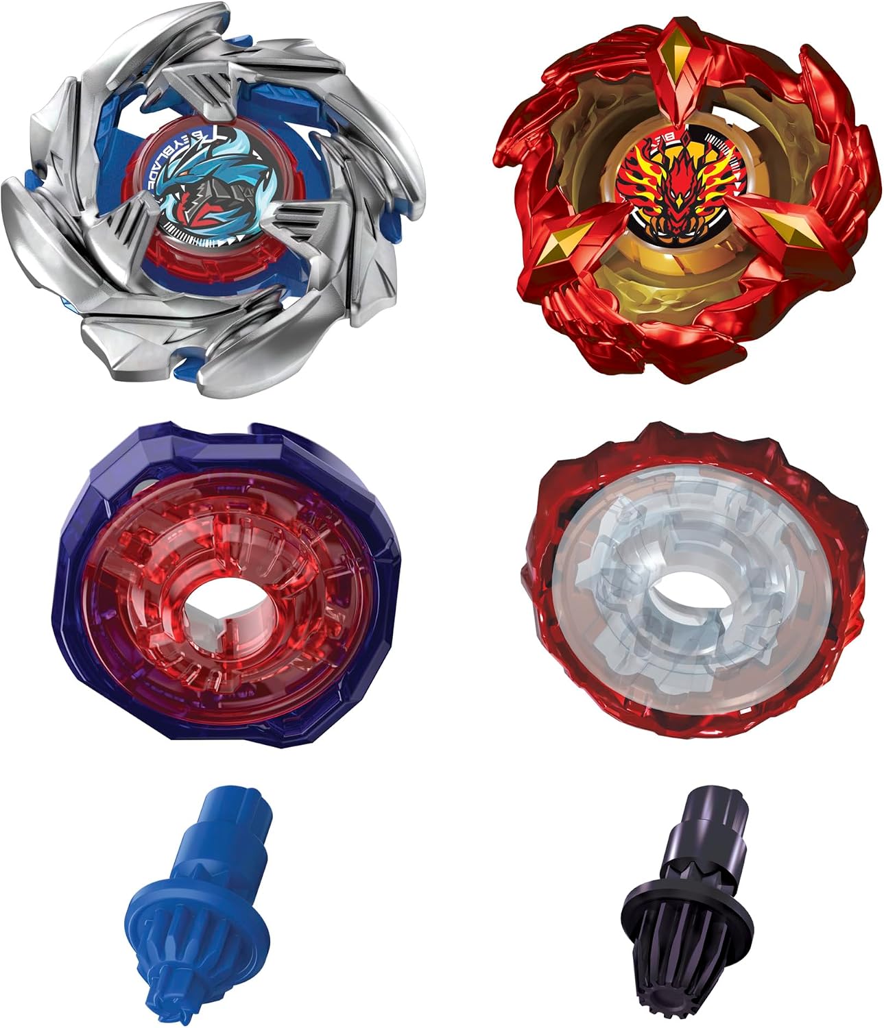 Detalle 1 de Beyblade X デラックスランチャー 2パック 左右回転ランチャーとトップ2個セット