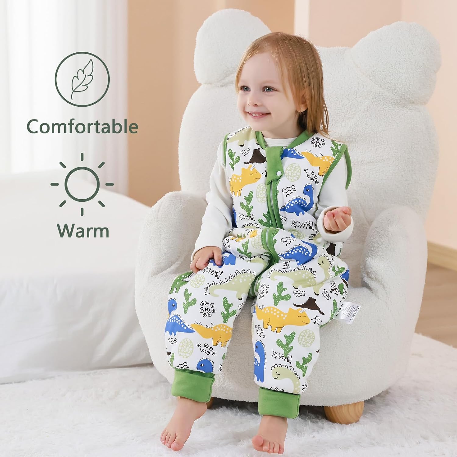 Detalle 2 de MIKAFEN Babyschlafsack 2,5 Tog mit Füßen 70 cm